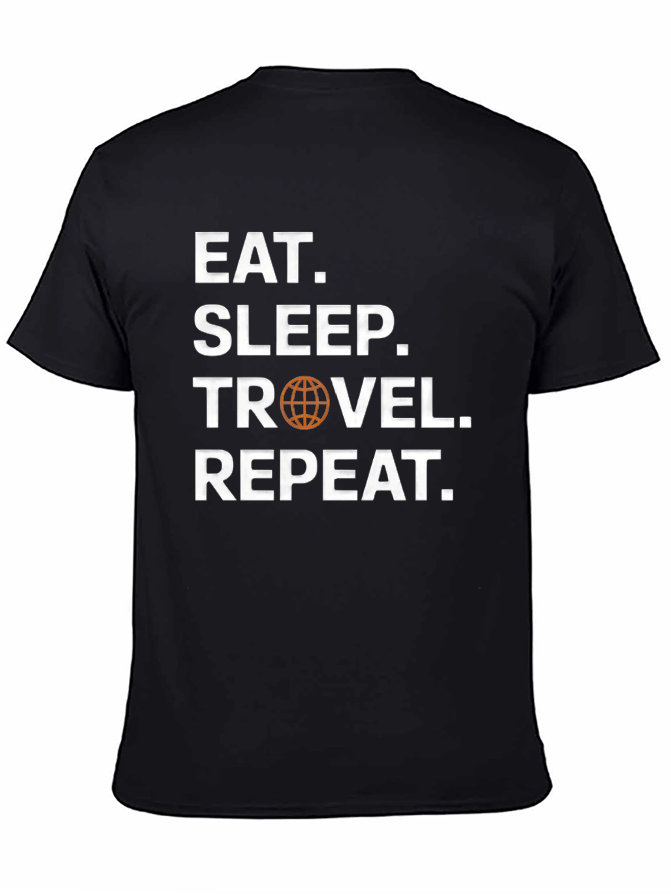 Eat Sleep Travel Repeat Black T-Shirt