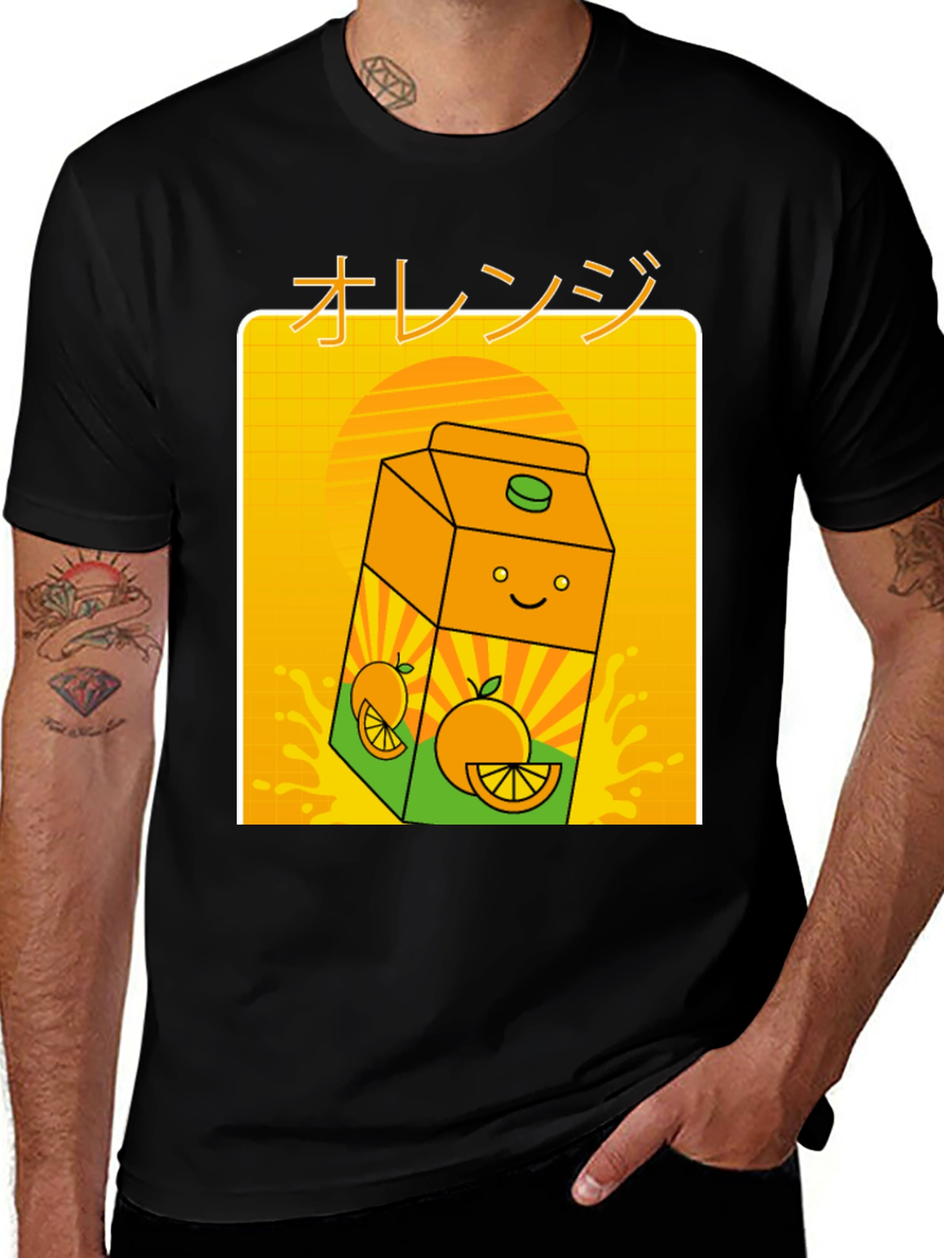 Orange Juice Cartoon T-Shirt - Kawaii Aesthetic Tee