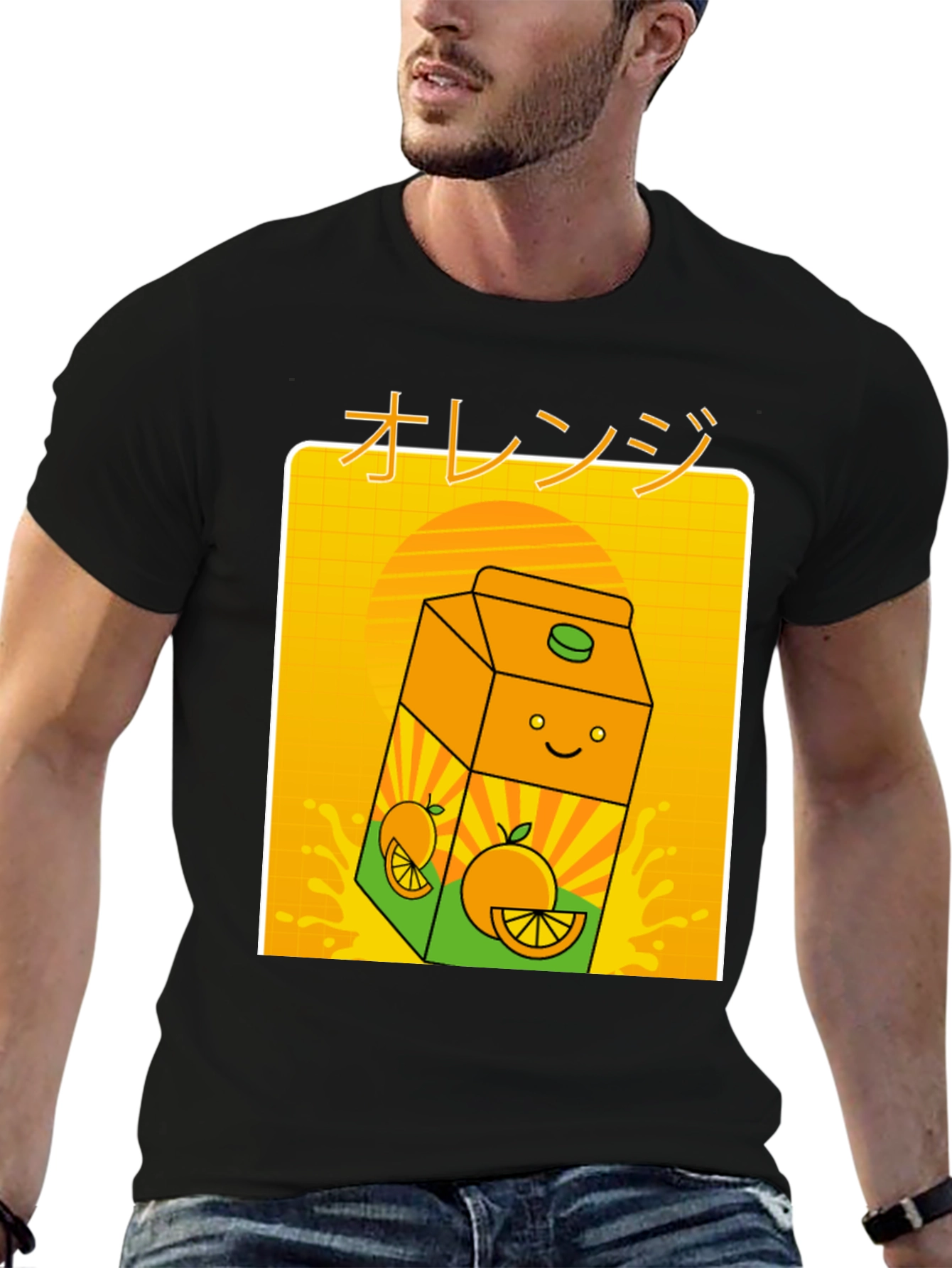 Orange Juice Cartoon T-Shirt - Kawaii Aesthetic Tee