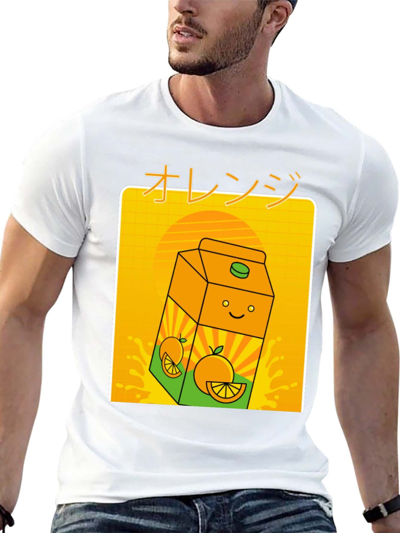 Orange Juice Cartoon T-Shirt - Kawaii Aesthetic Tee