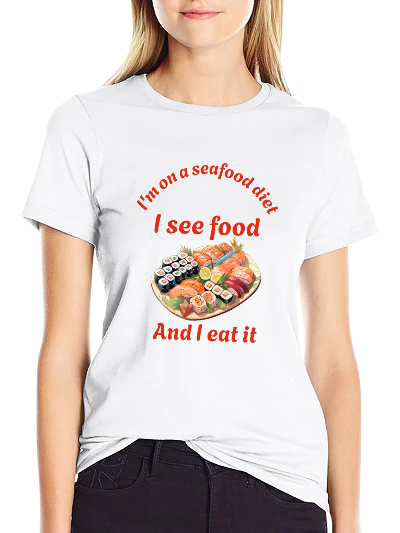 Seafood Diet T-Shirt - Funny Sushi Graphic Tee