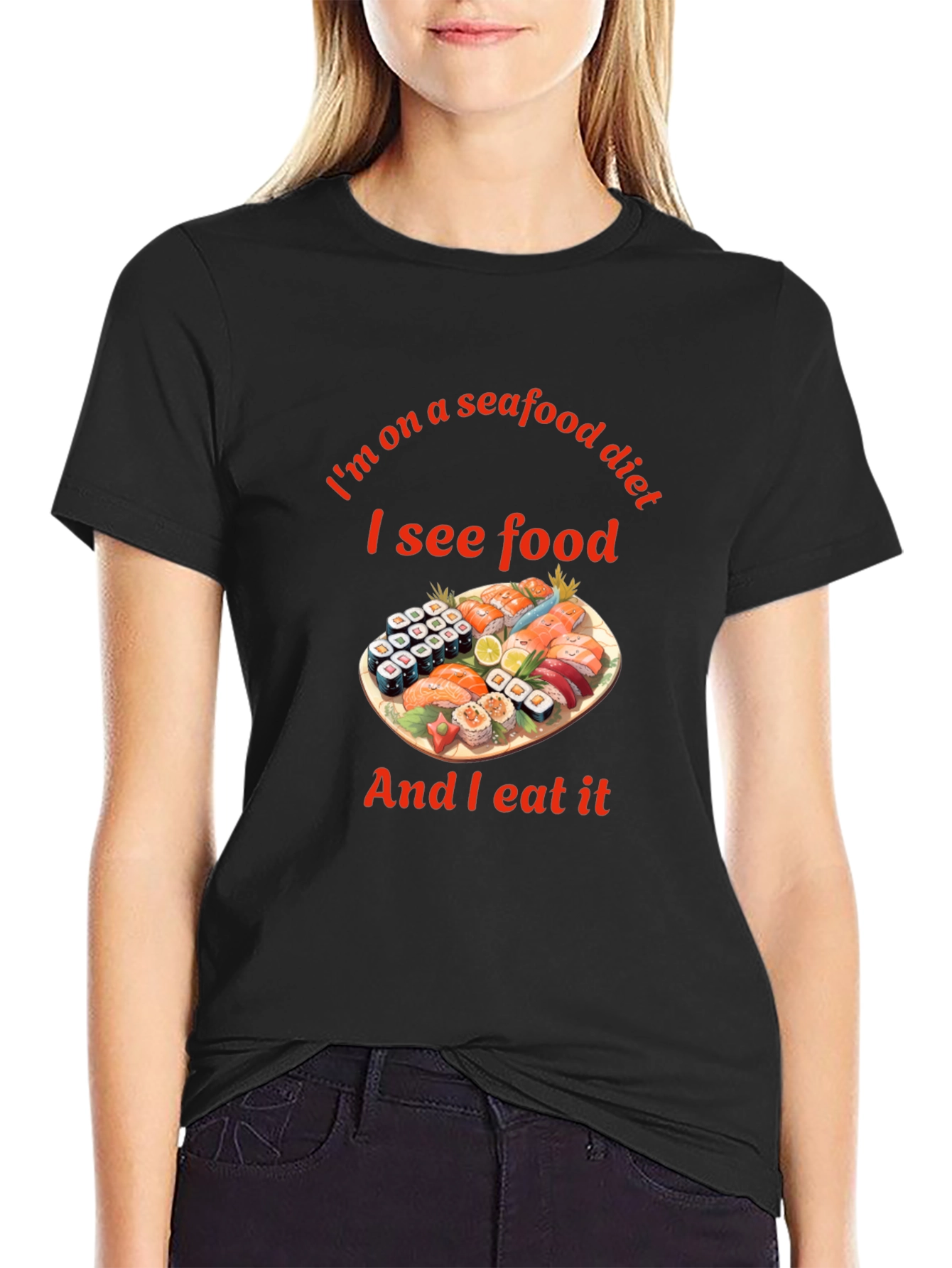 Seafood Diet T-Shirt - Funny Sushi Graphic Tee
