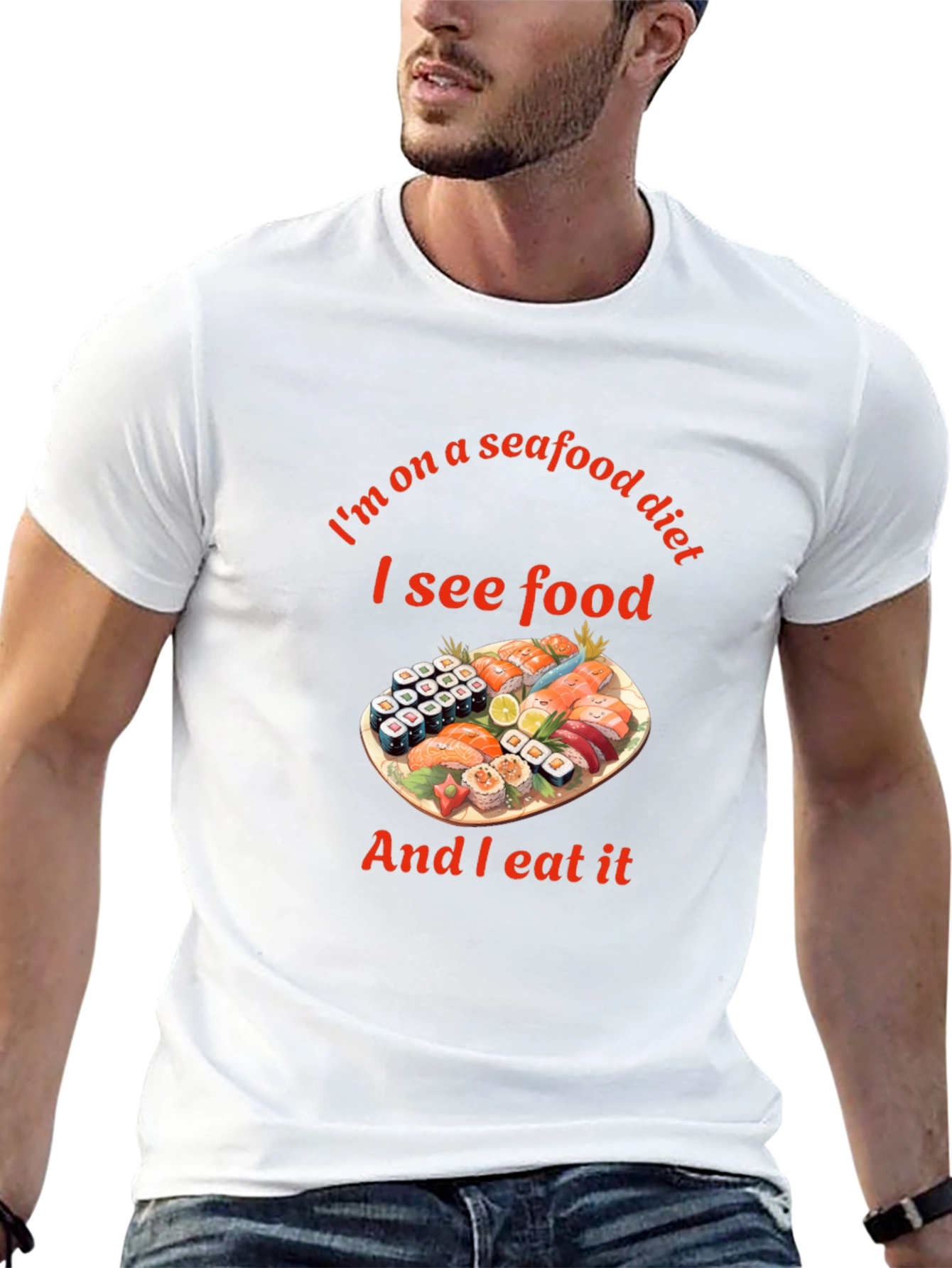 Seafood Diet T-Shirt - Funny Sushi Graphic Tee