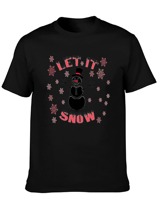Let It Snow - Snowman Graphic T-Shirt