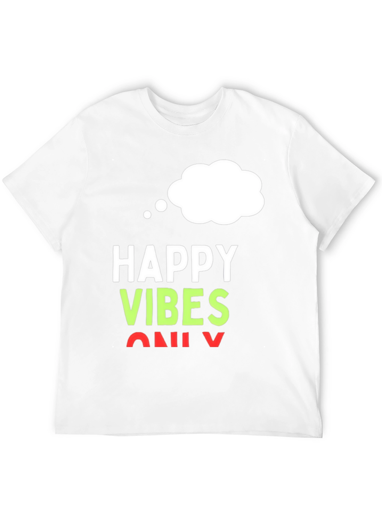 Happy Vibes Only T-Shirt - Black Casual Tee