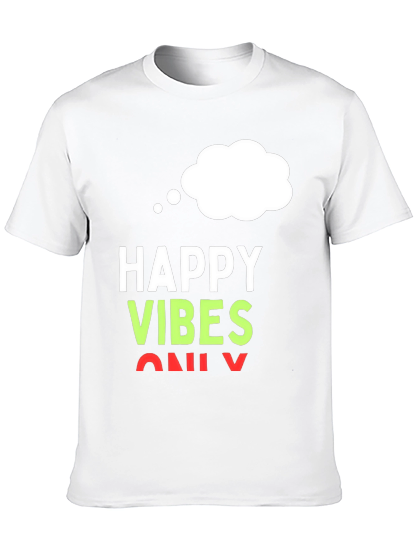 Happy Vibes Only T-Shirt - Black Casual Tee
