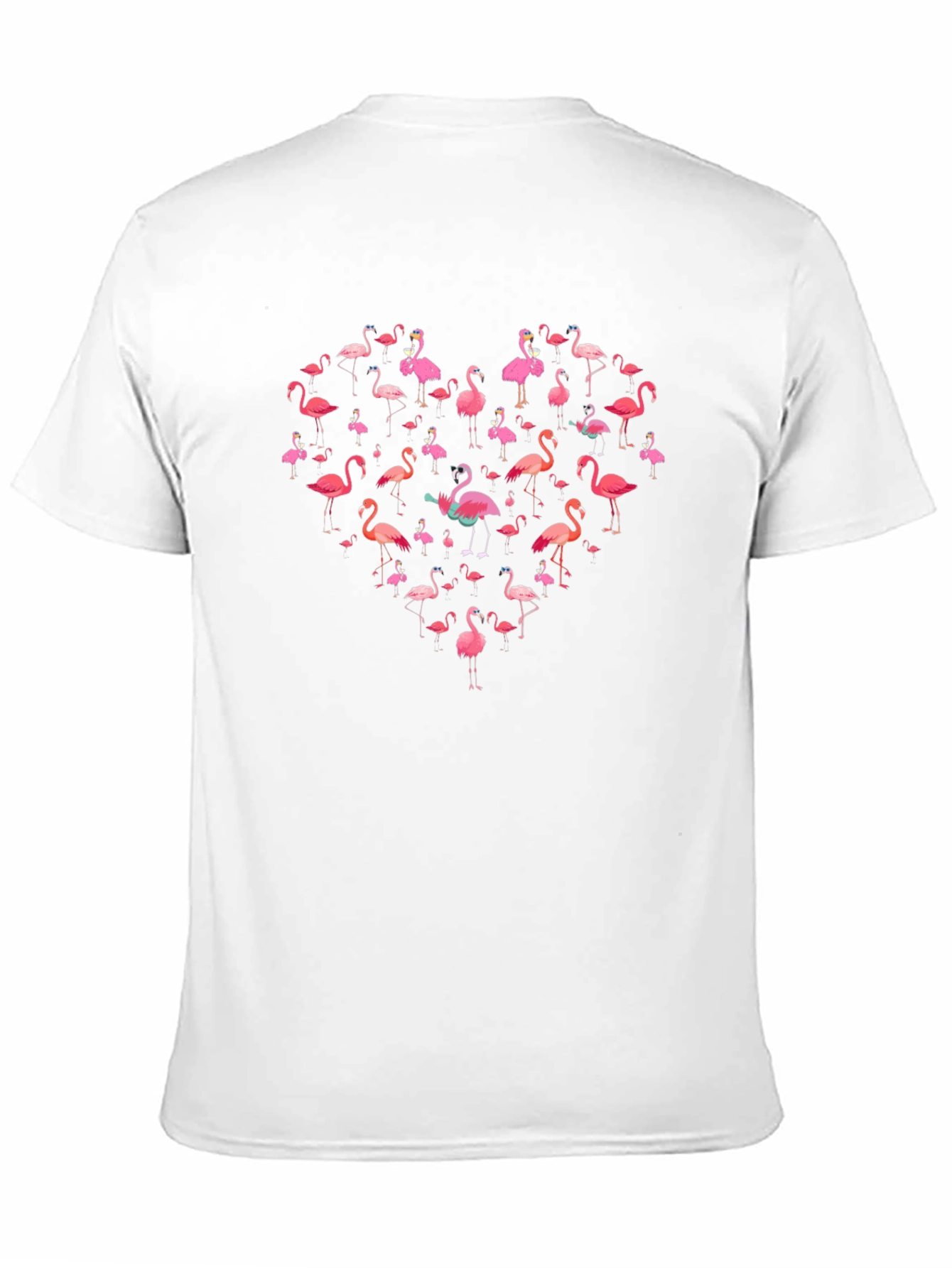 Flamingo Heart Graphic Black T-Shirt