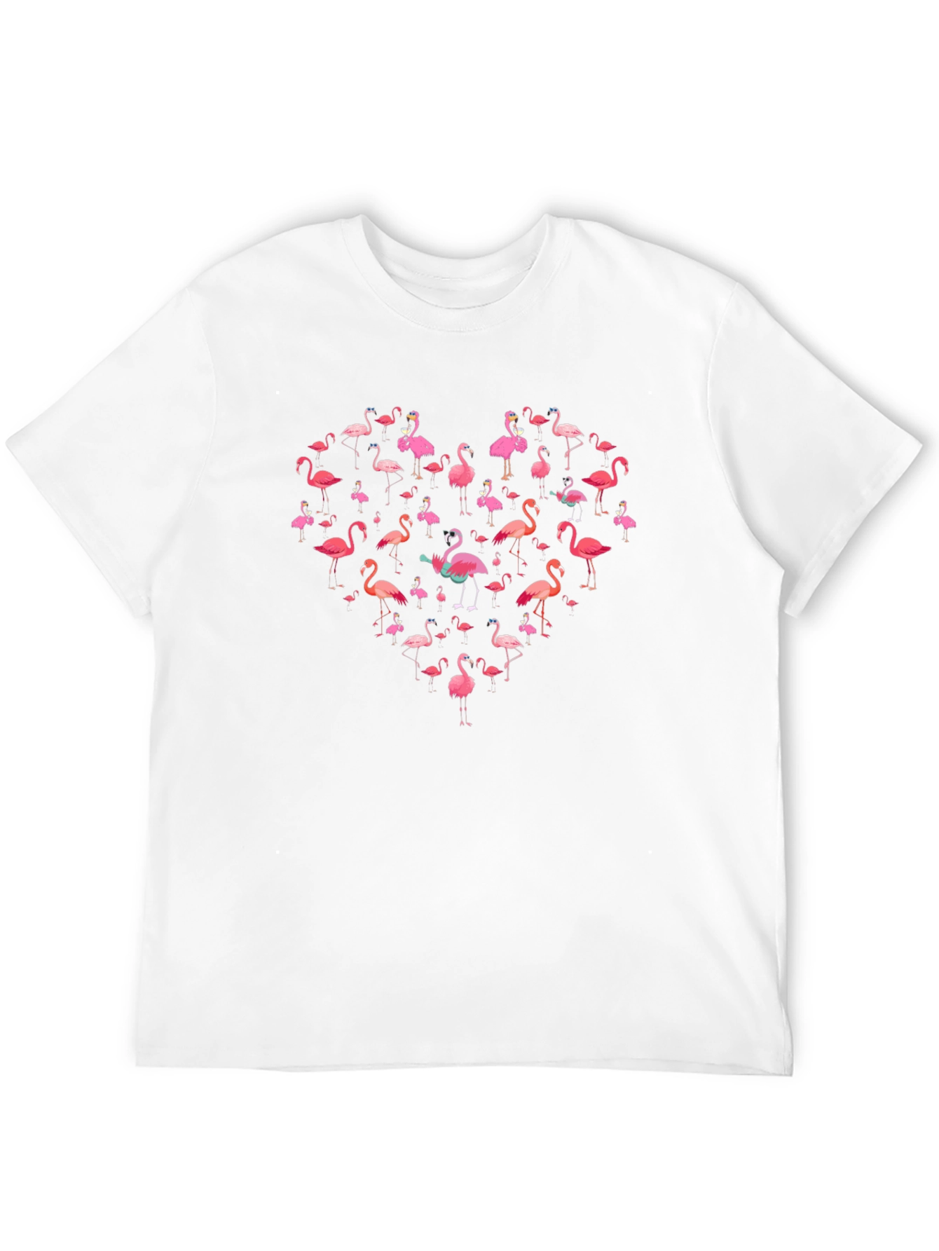 Flamingo Heart Graphic Black T-Shirt
