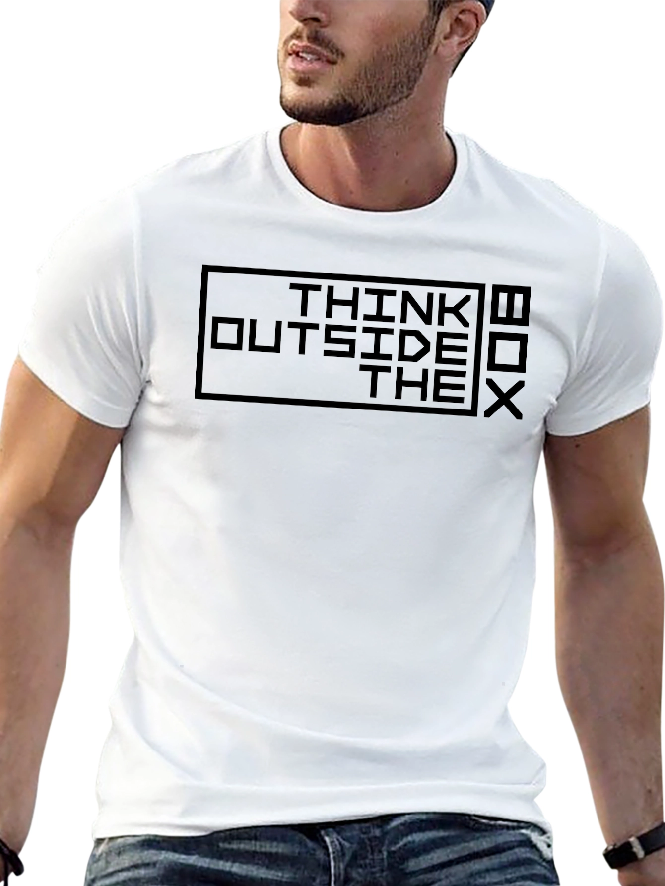 Think Outside The Box T-Shirt - Black Graphic Tee