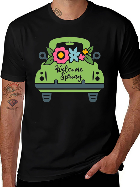 Welcome Spring Green Truck Graphic Tee