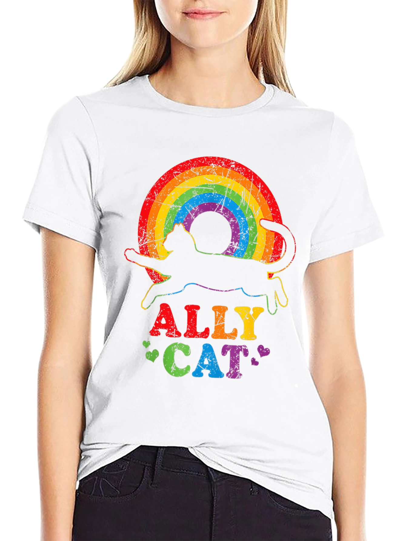 Ally Cat Rainbow T-Shirt