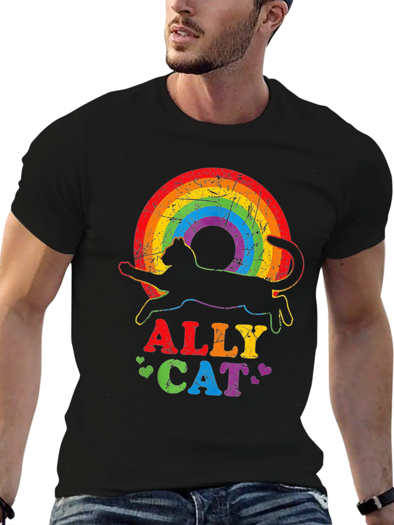 Ally Cat Rainbow T-Shirt
