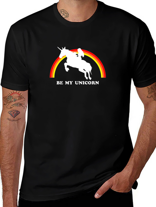 Be My Unicorn Graphic T-Shirt - Mens Black Tee