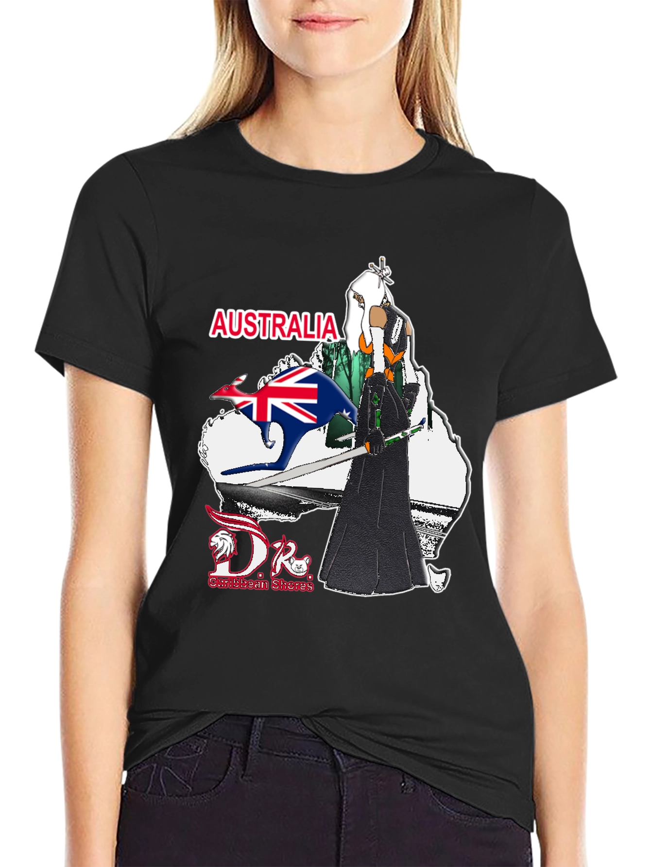 Australia T-Shirt: Kangaroo & Anime Design