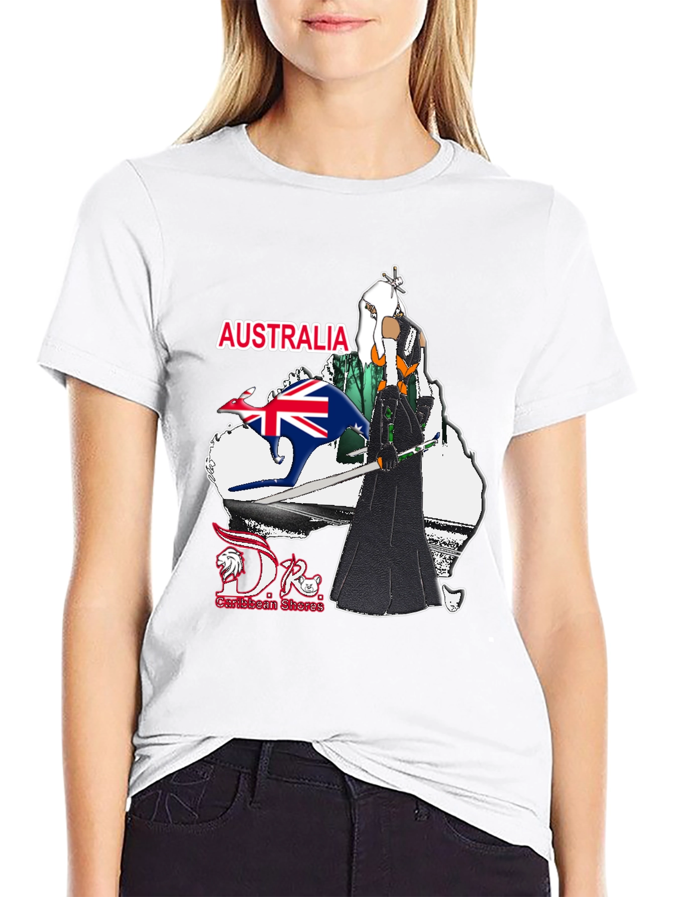 Australia T-Shirt: Kangaroo & Anime Design