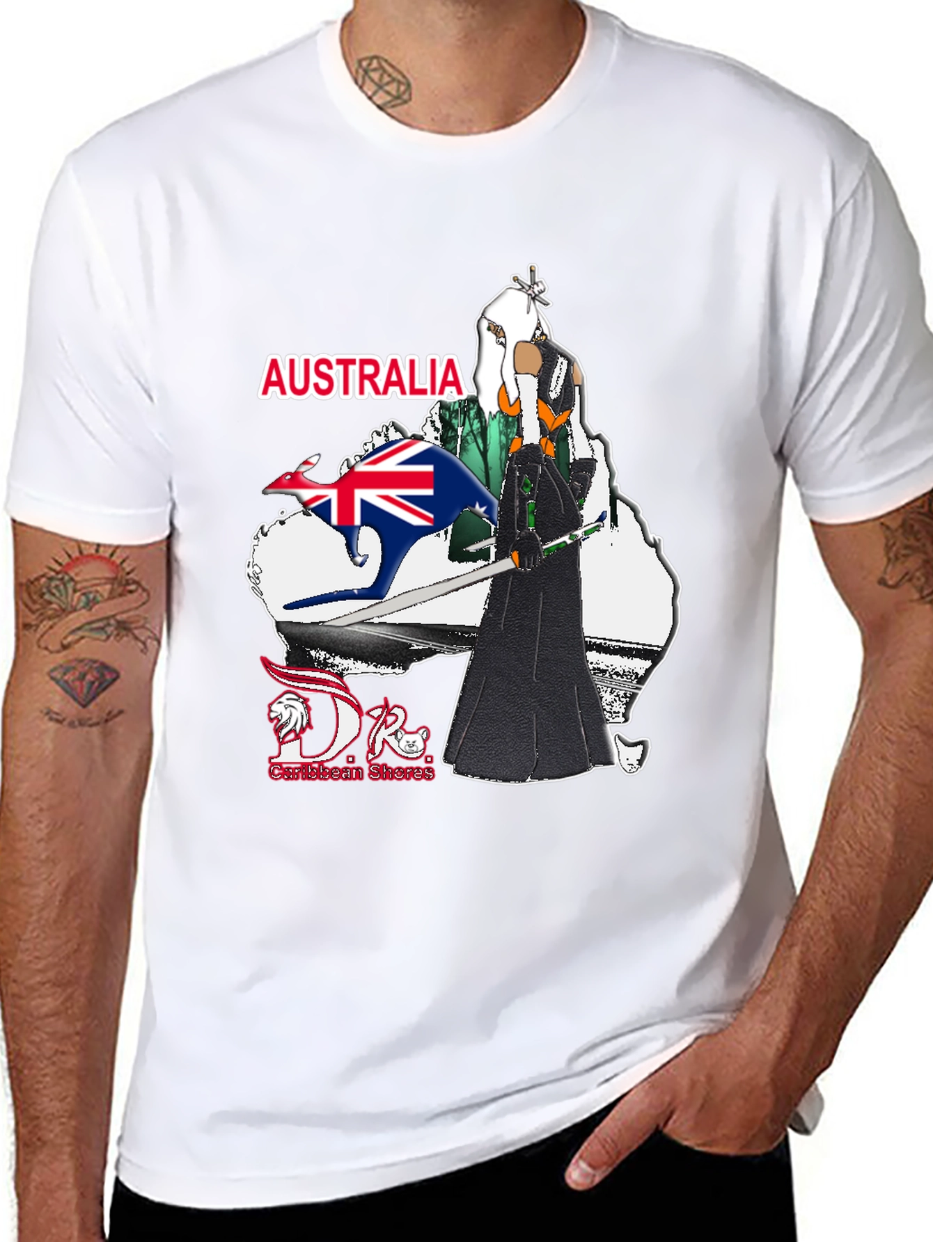 Australia T-Shirt: Kangaroo & Anime Design
