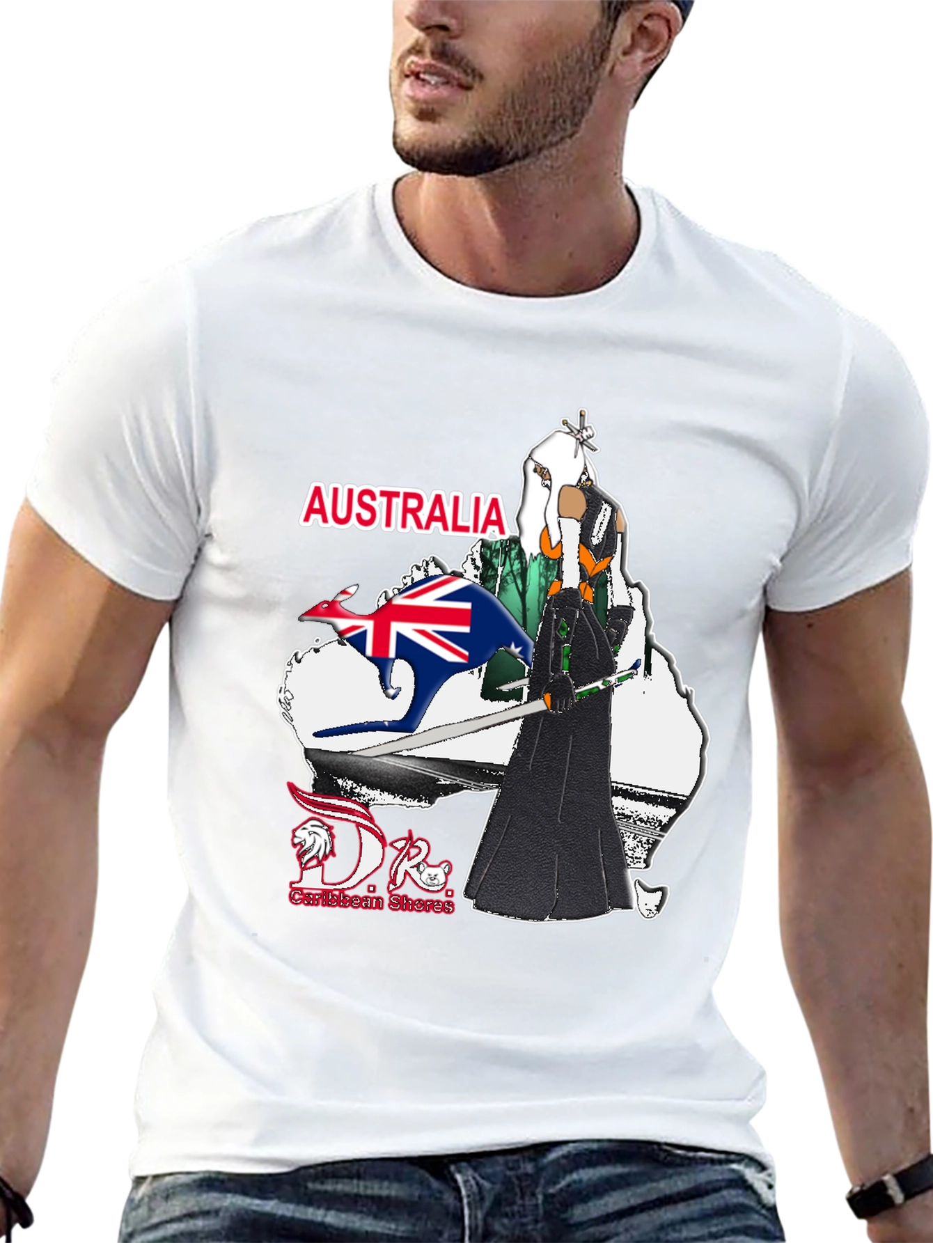 Australia T-Shirt: Kangaroo & Anime Design