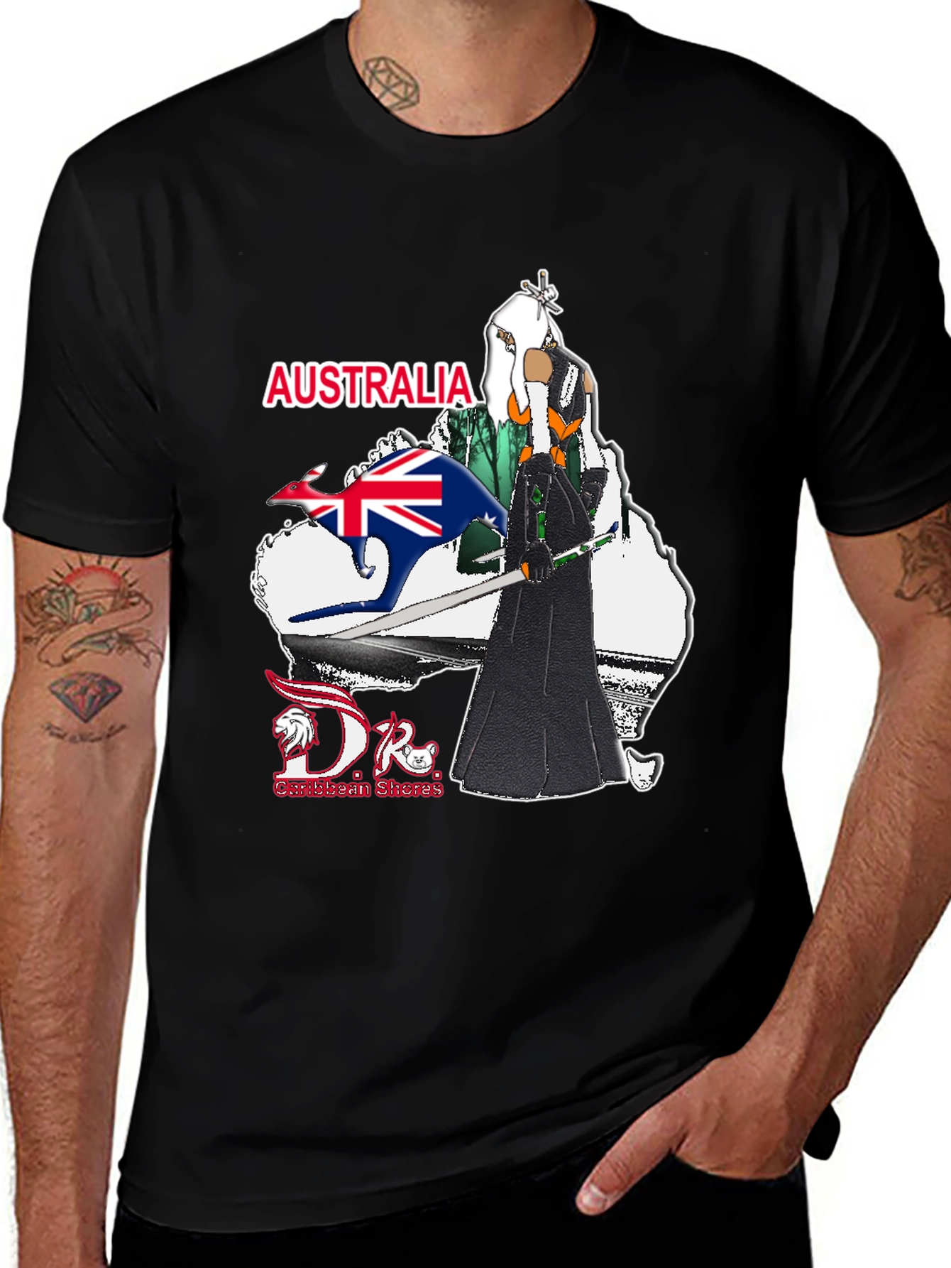 Australia T-Shirt: Kangaroo & Anime Design