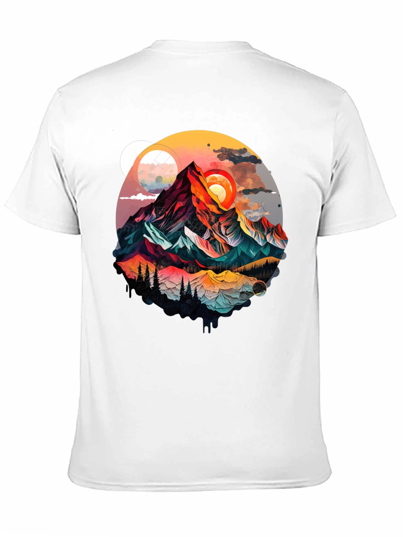 Mountain Graphic Tee - Artistic Landscape Design