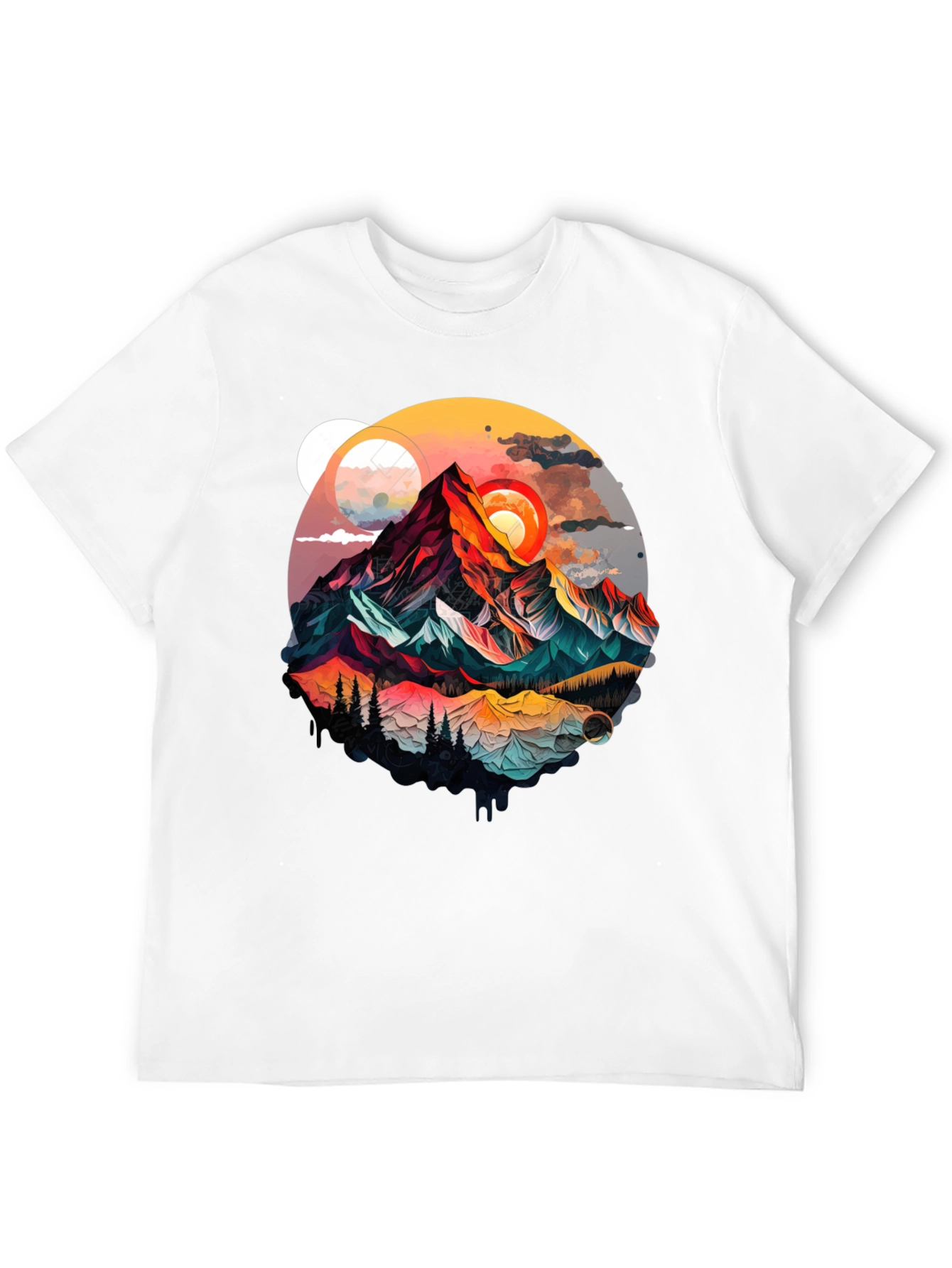 Mountain Graphic Tee - Artistic Landscape Design