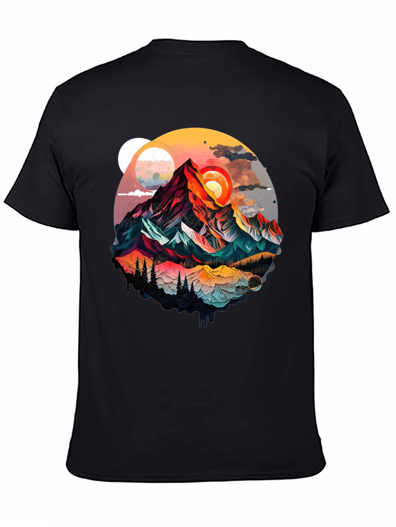 Mountain Graphic Tee - Artistic Landscape Design