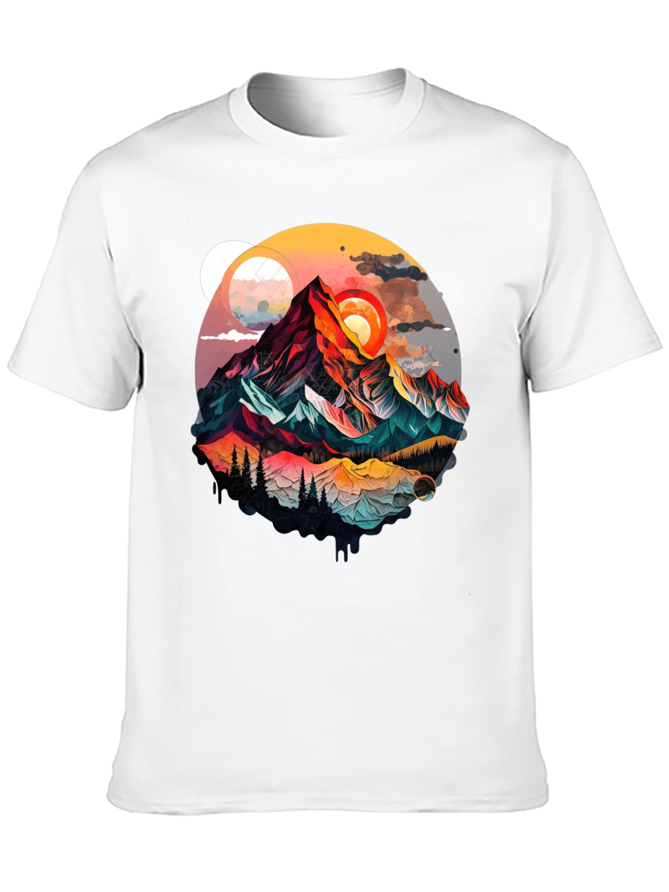 Mountain Graphic Tee - Artistic Landscape Design