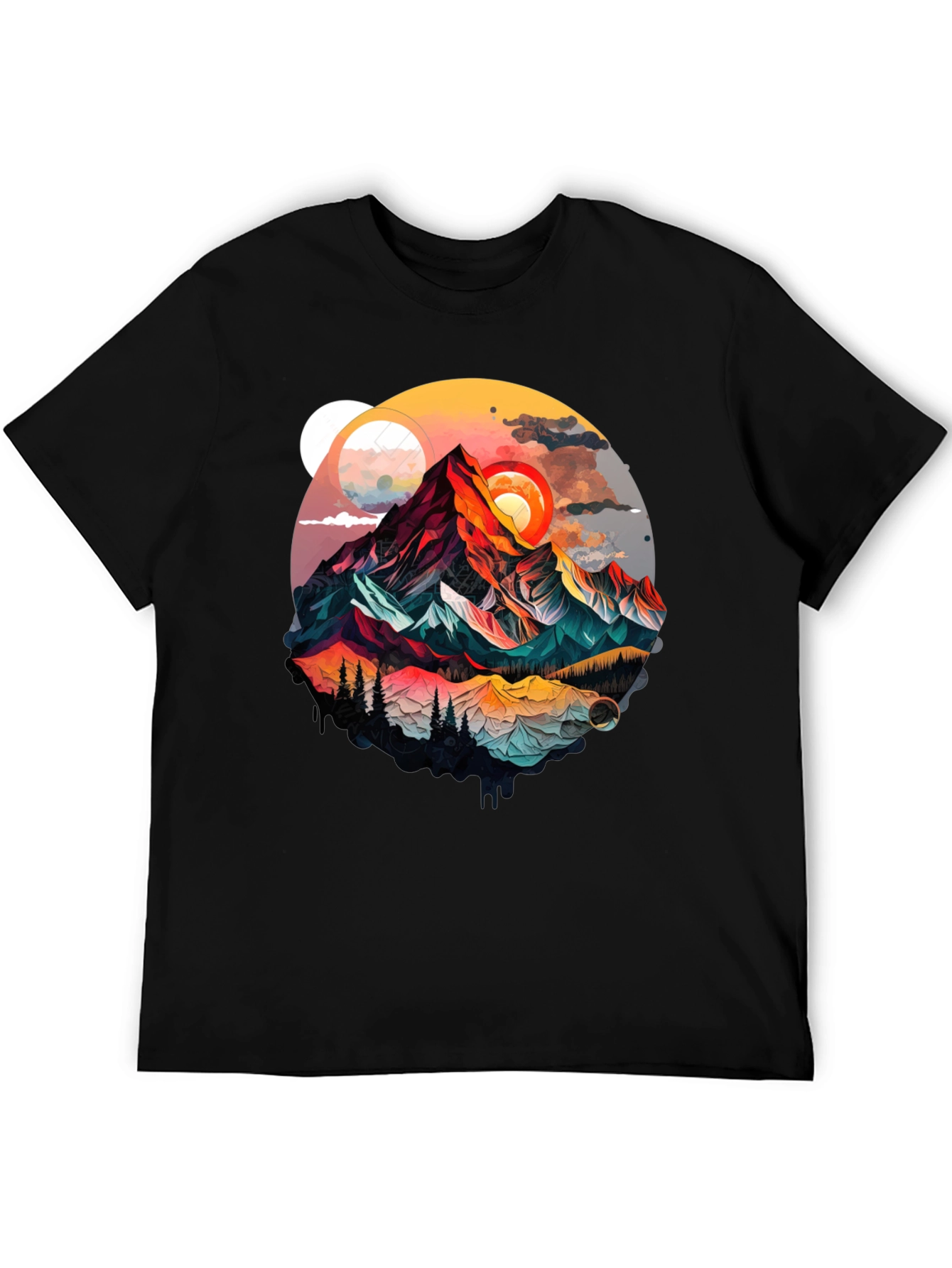 Mountain Graphic Tee - Artistic Landscape Design