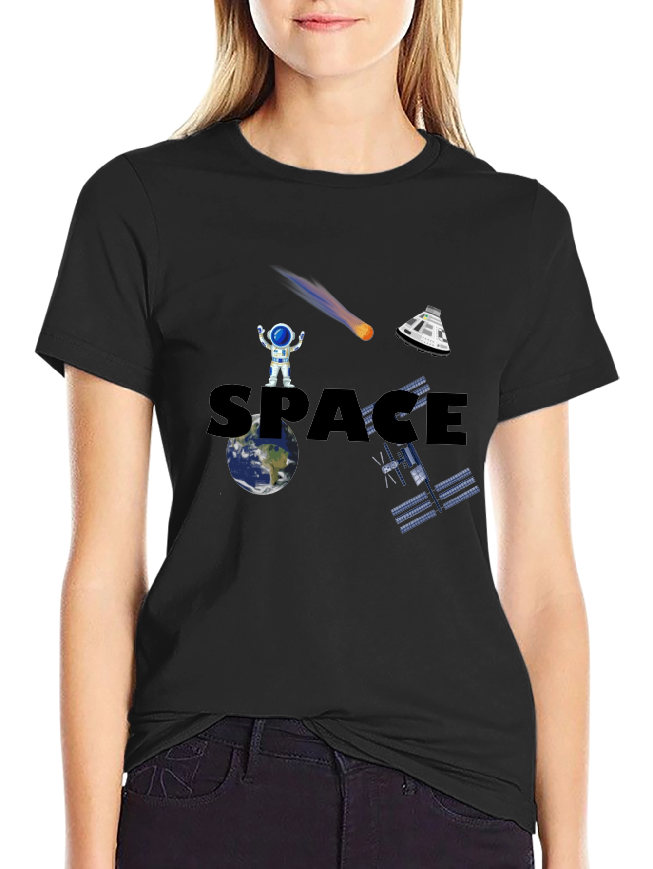 Space Adventure Black T-Shirt