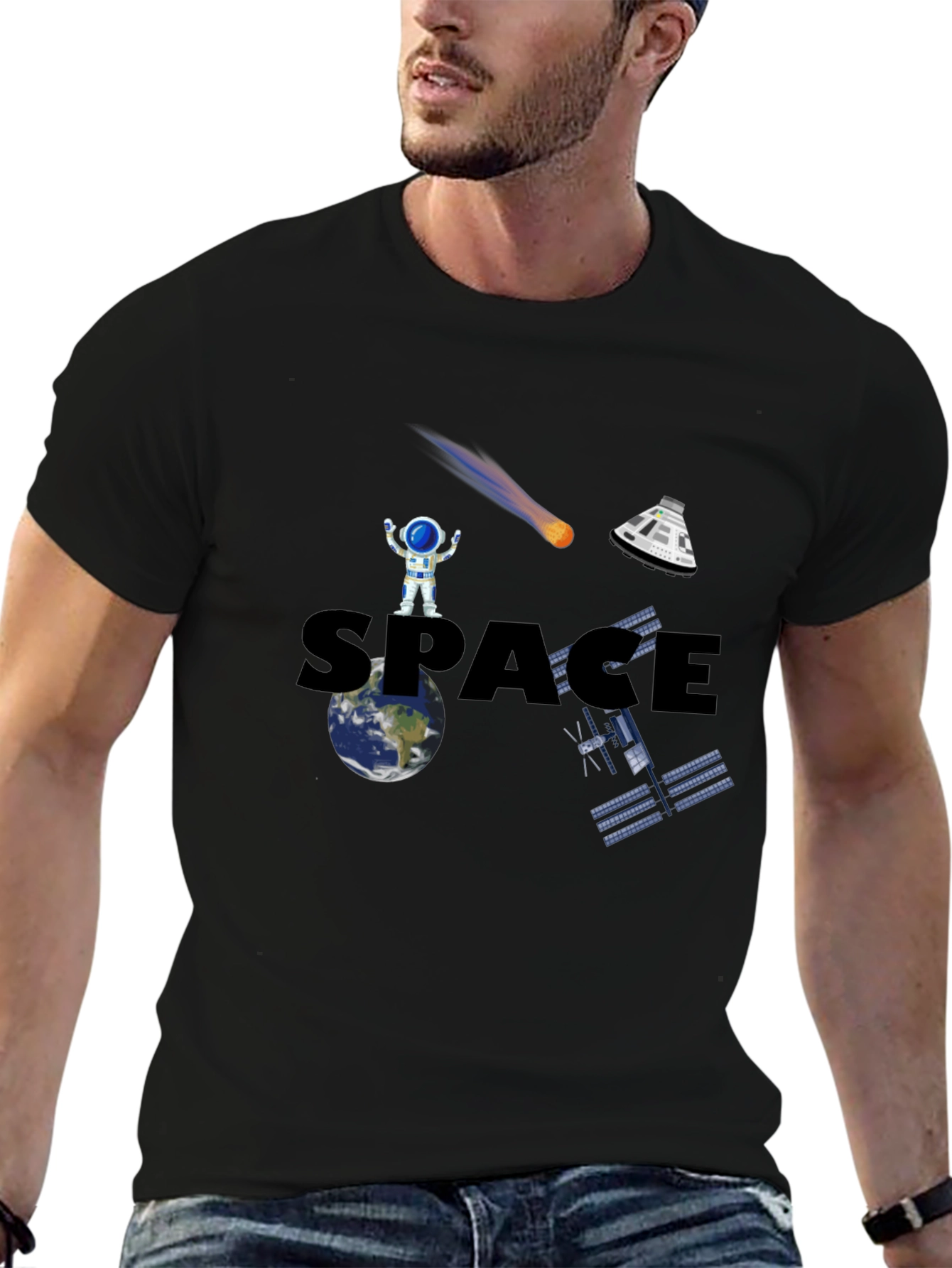 Space Adventure Black T-Shirt
