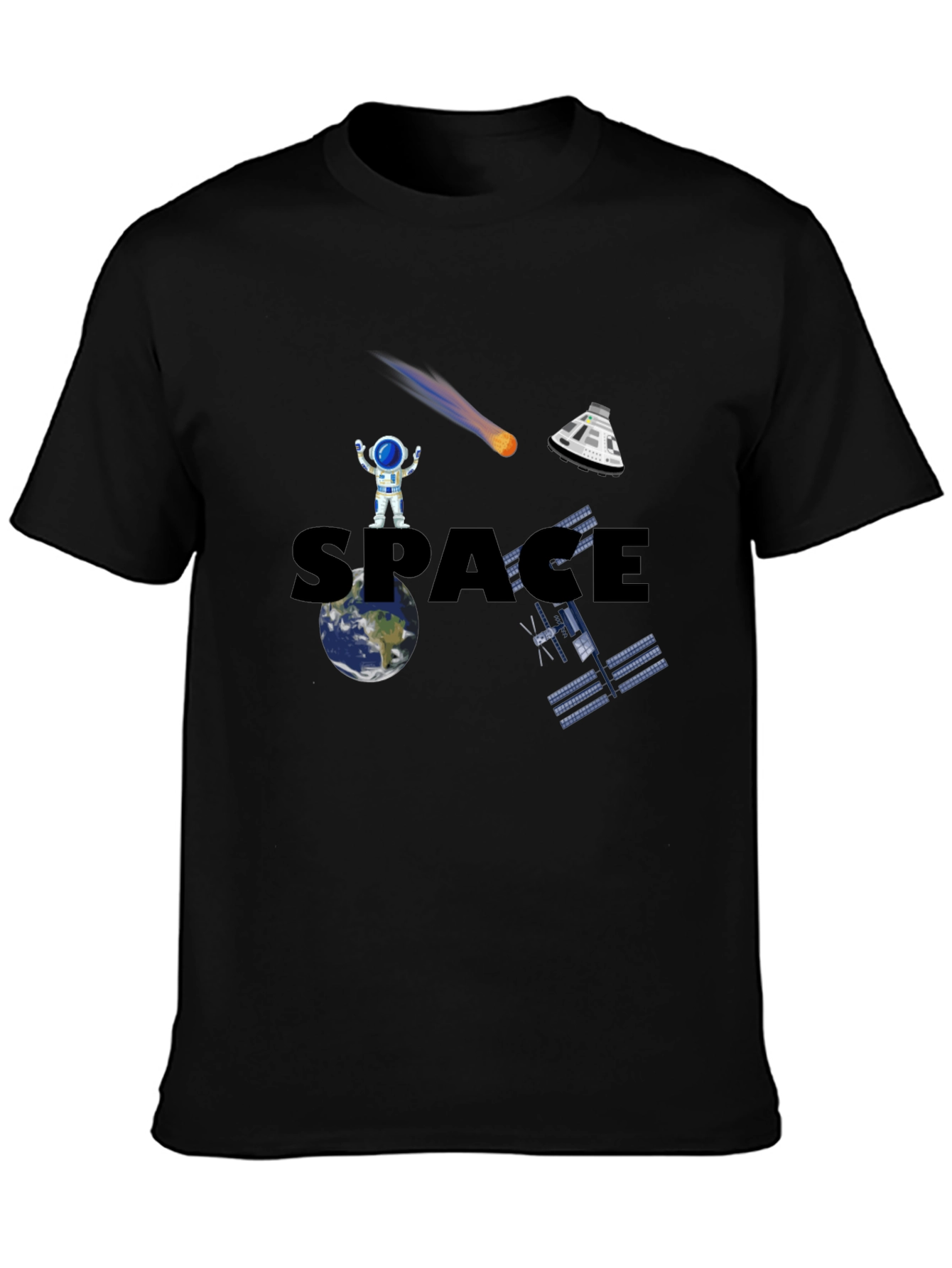 Space Adventure Black T-Shirt