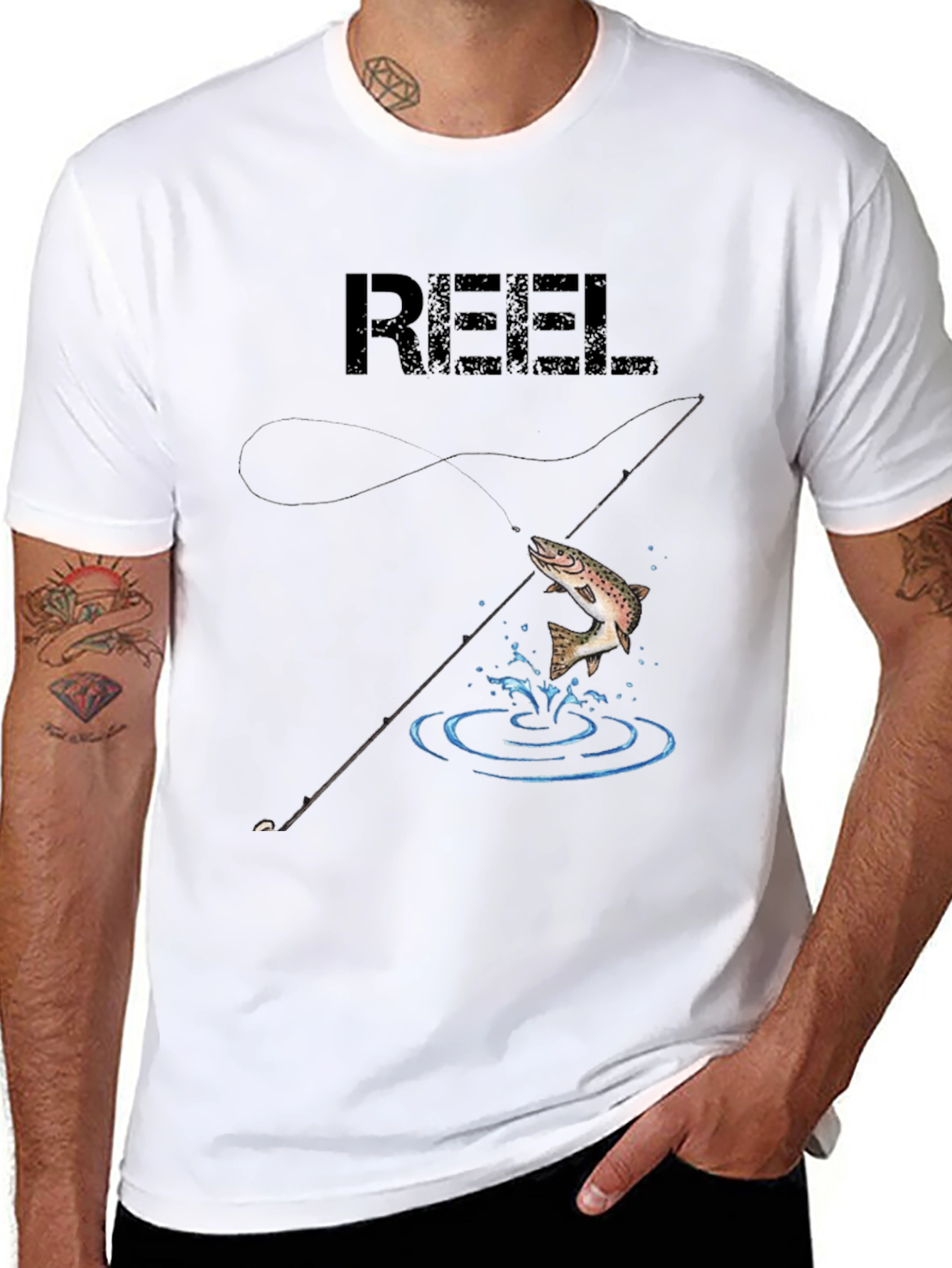 Reel Fish Graphic Tee - Black Cotton