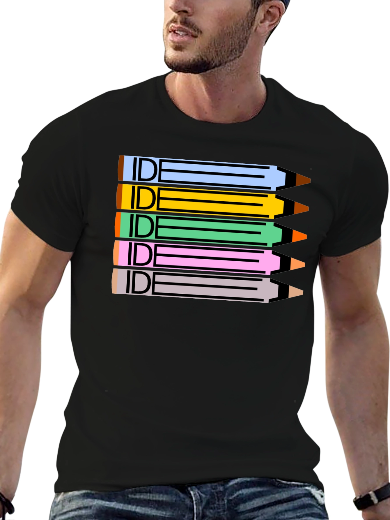 IDE Pencil Stack Graphic Tee - Creative Designer Shirt