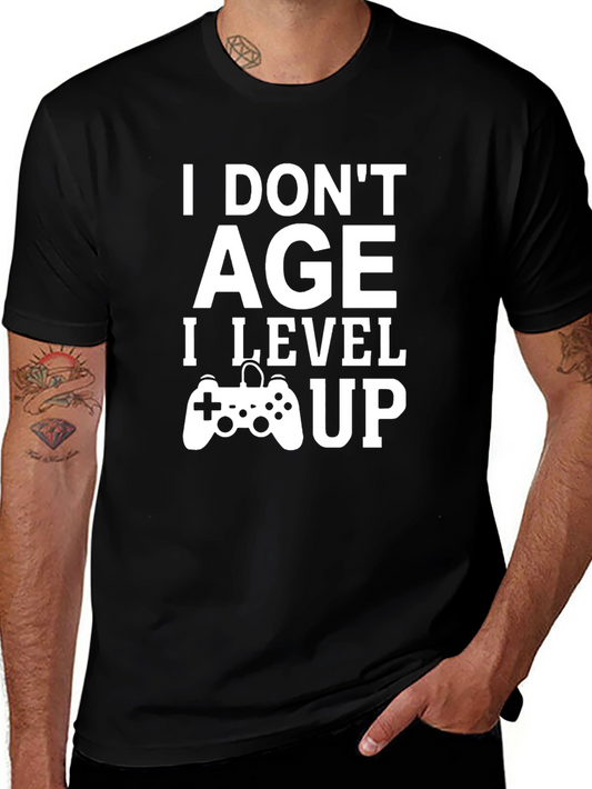 Level Up Gamer T-Shirt - I Dont Age Funny Graphic Tee