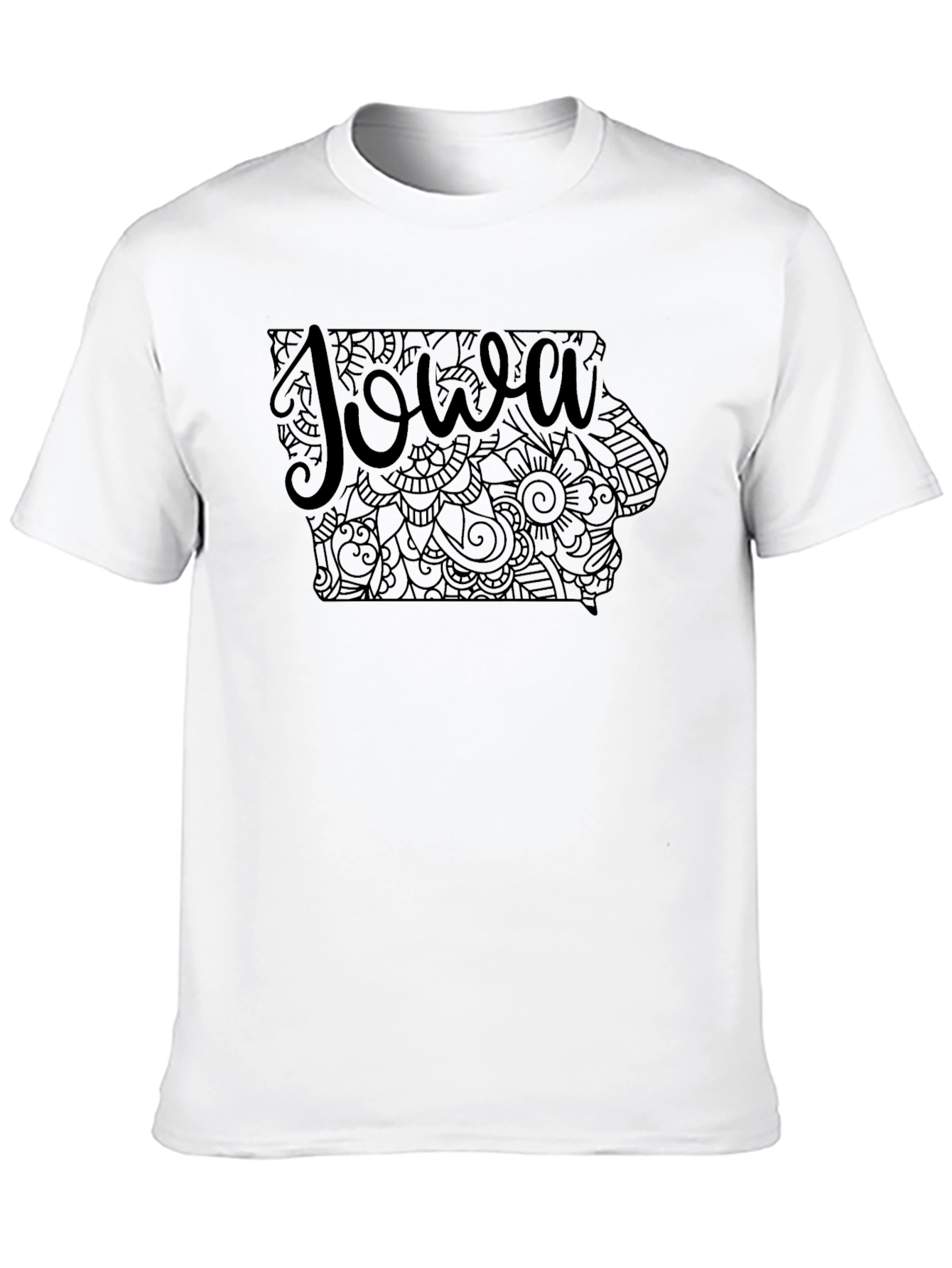 Iowa State Map T-Shirt - Black Graphic Tee