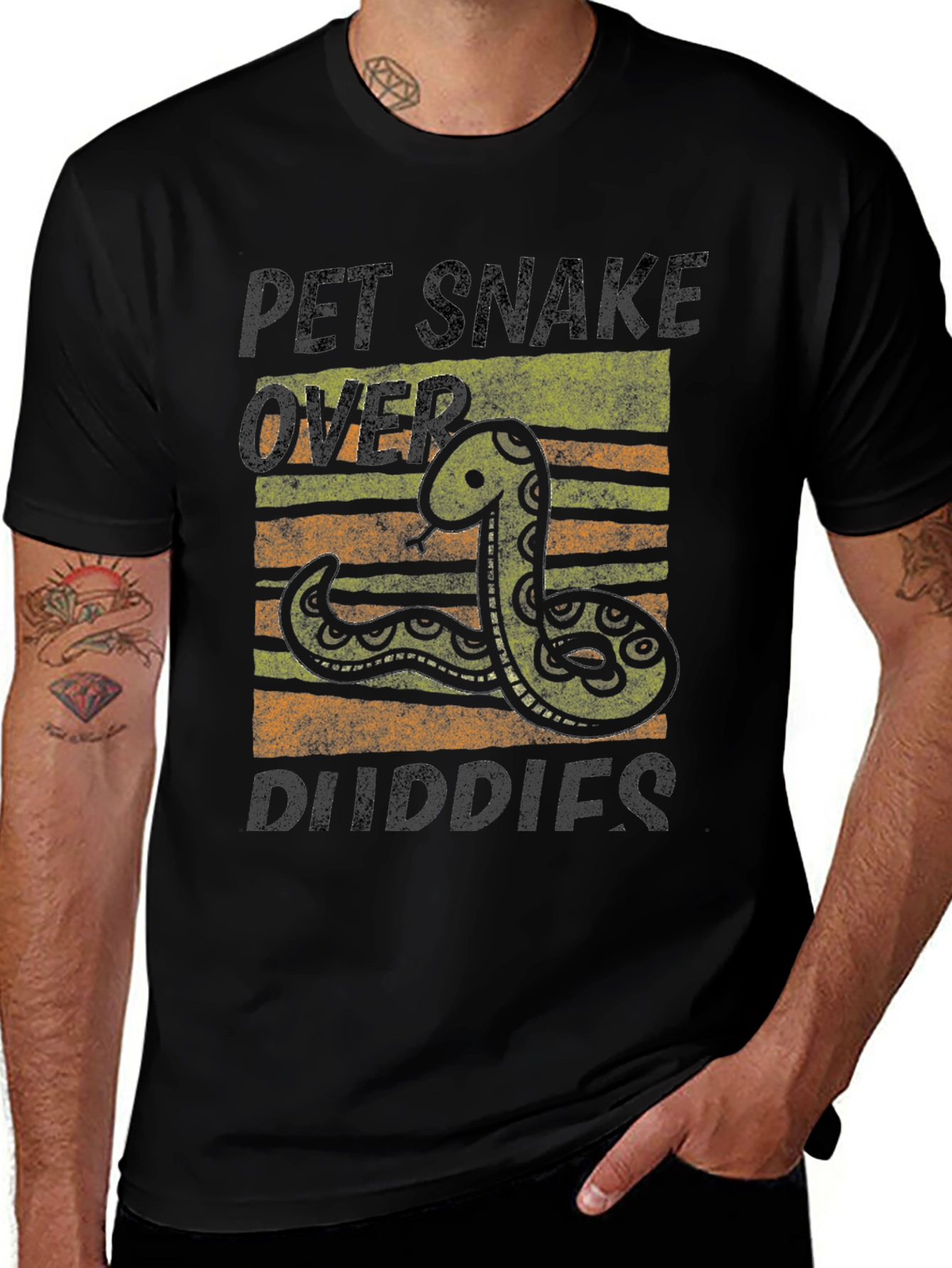 Pet Snake Over Duddies Graphic T-Shirt