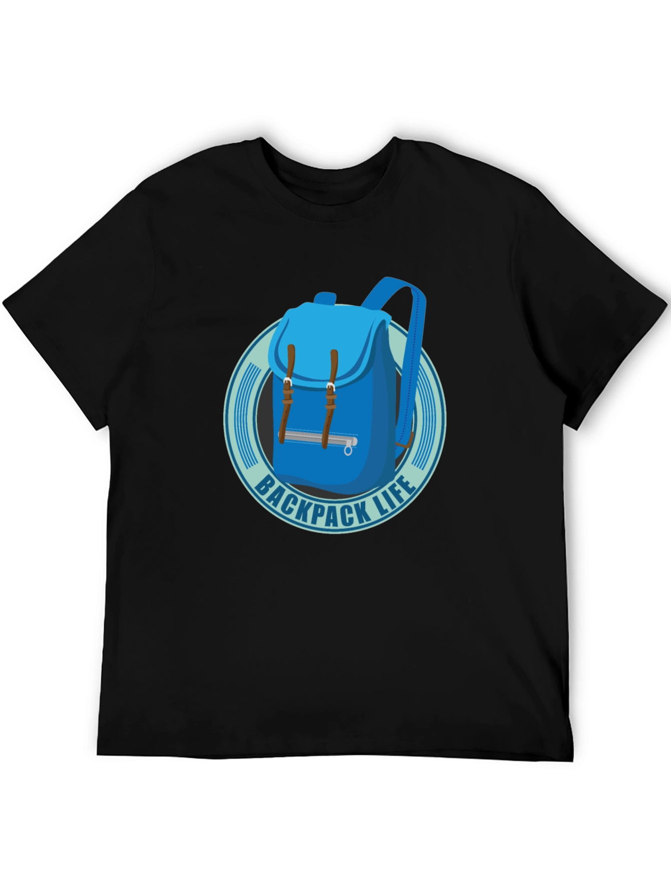 Backpack Life T-Shirt - Black Cotton Graphic Tee