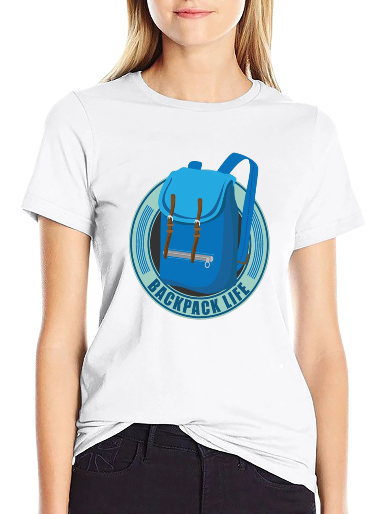 Backpack Life T-Shirt - Black Cotton Graphic Tee