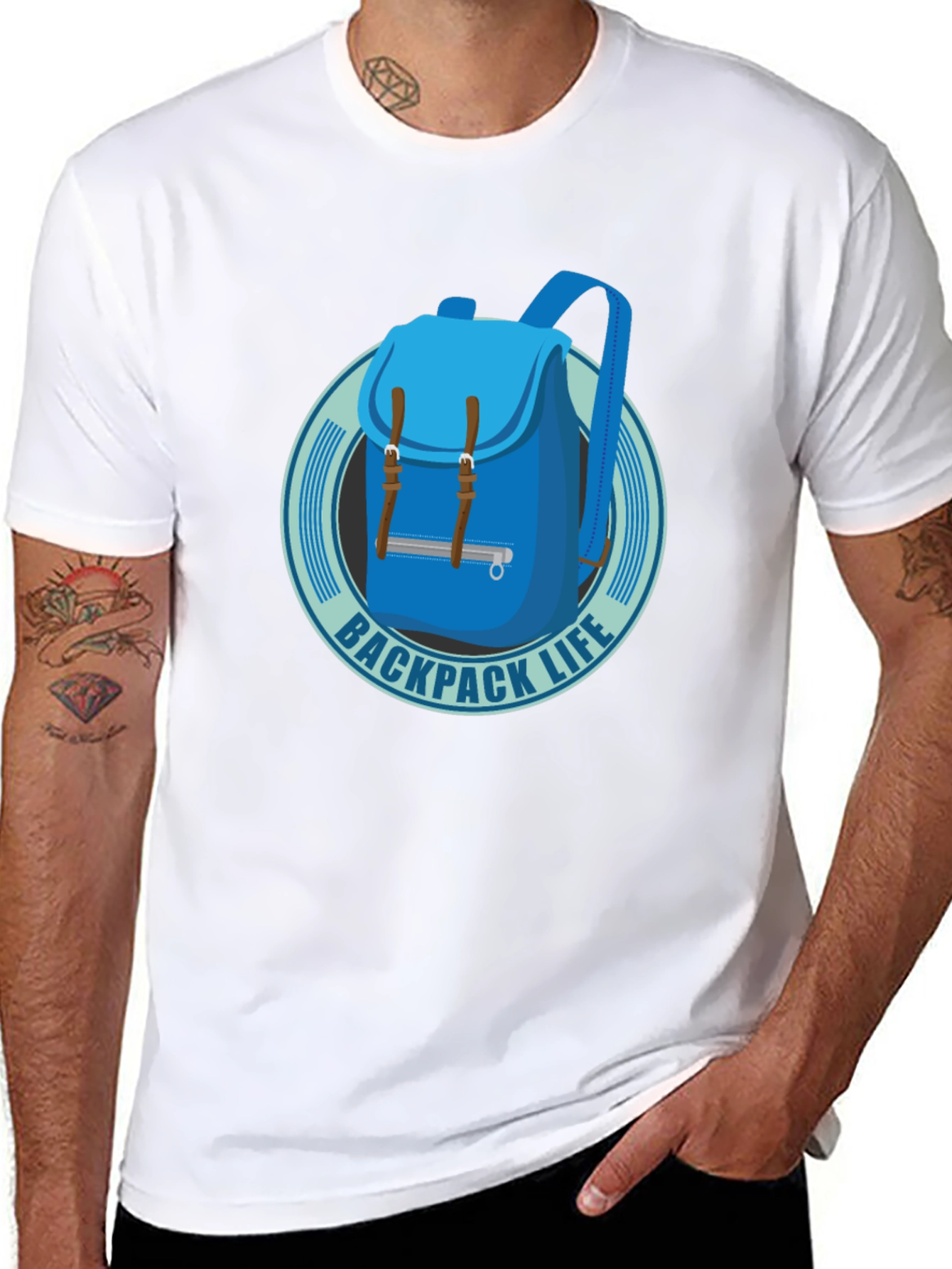 Backpack Life T-Shirt - Black Cotton Graphic Tee