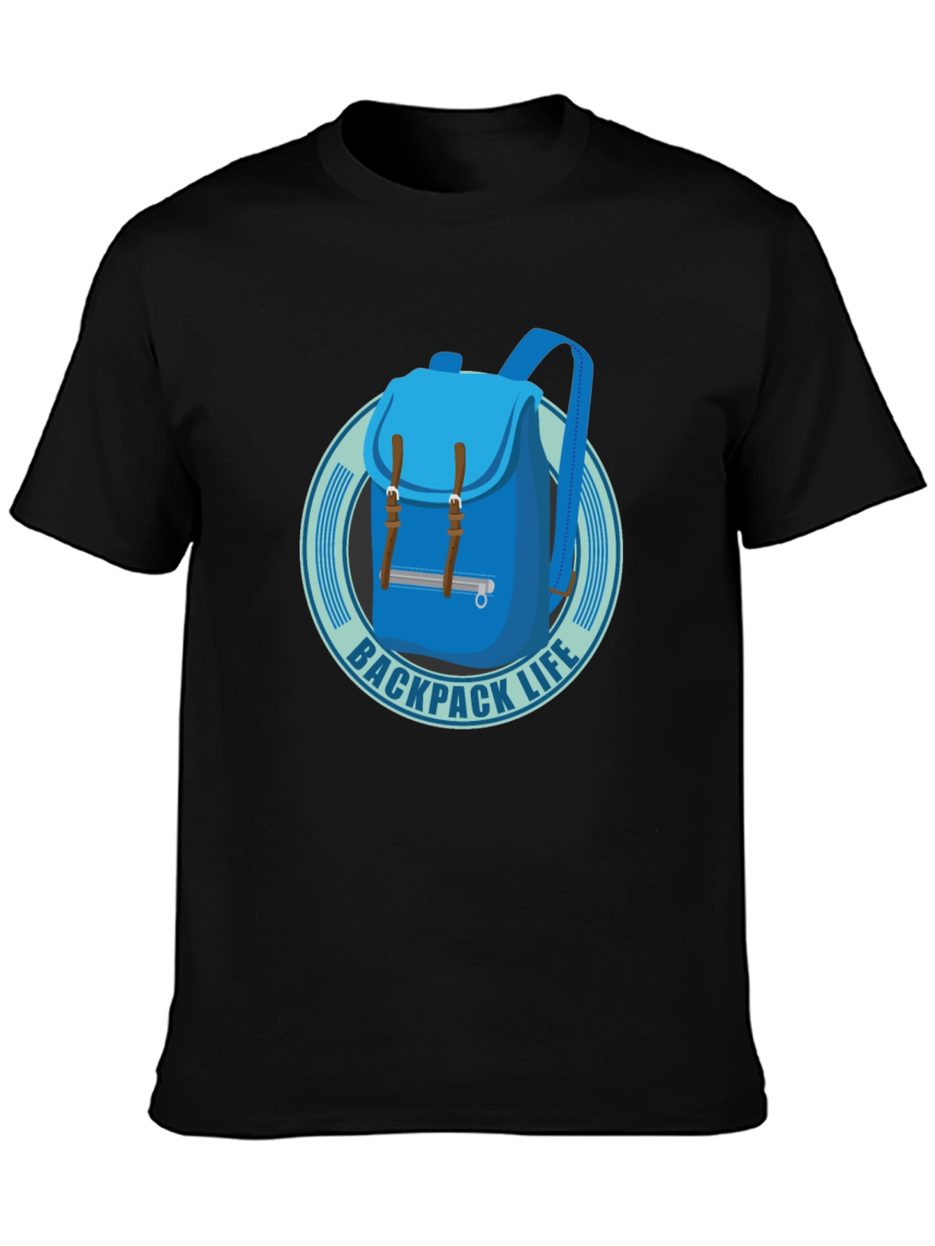 Backpack Life T-Shirt - Black Cotton Graphic Tee