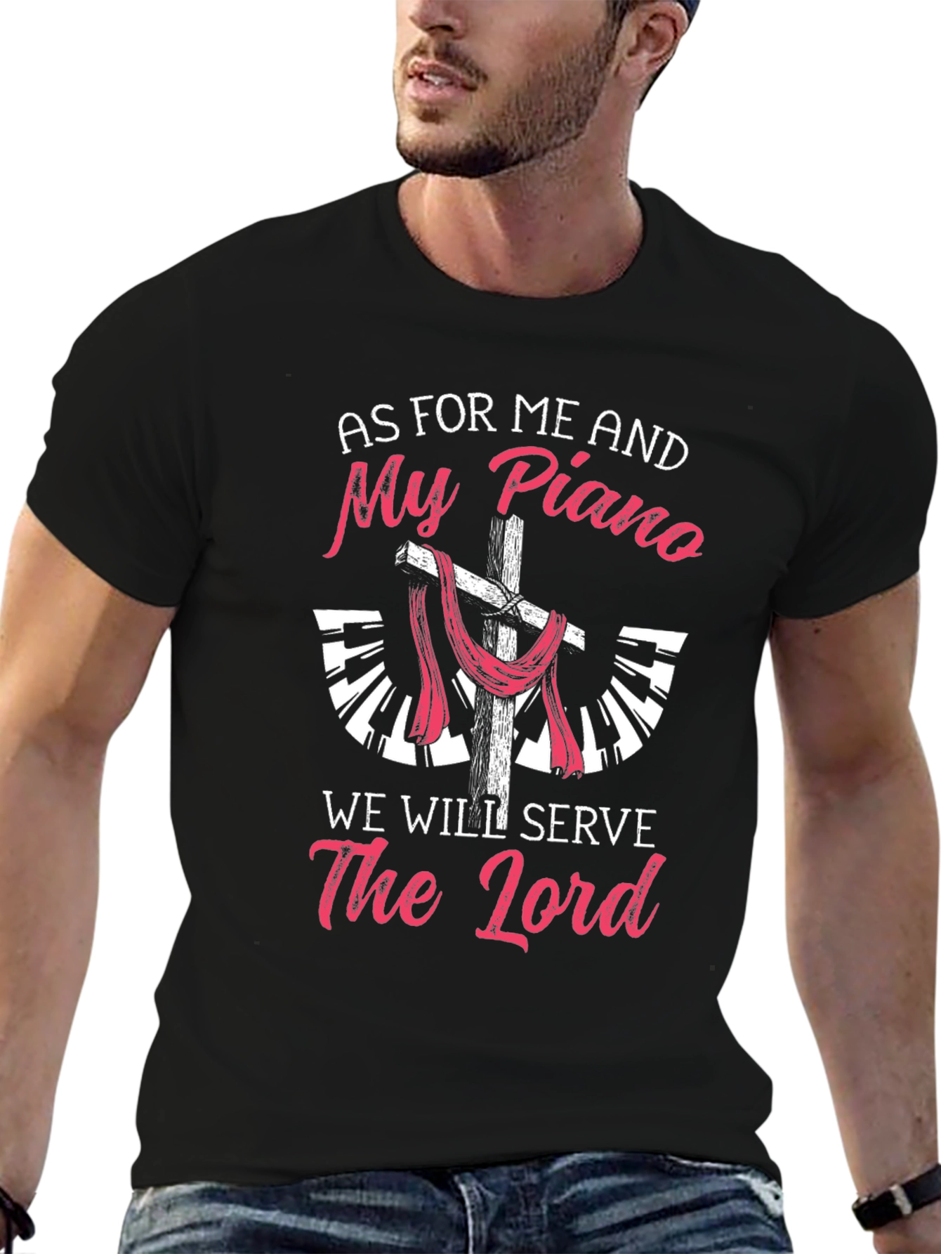 Piano & Faith T-Shirt - Christian Musician Tee