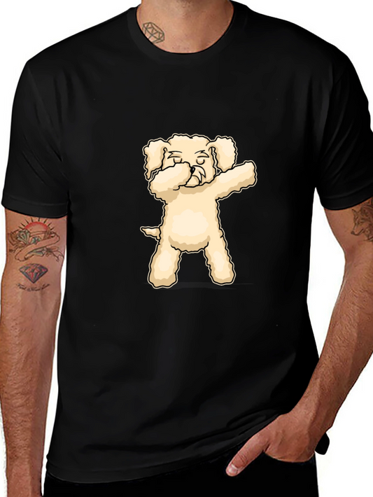 Dabbing Dog Graphic T-Shirt - Black