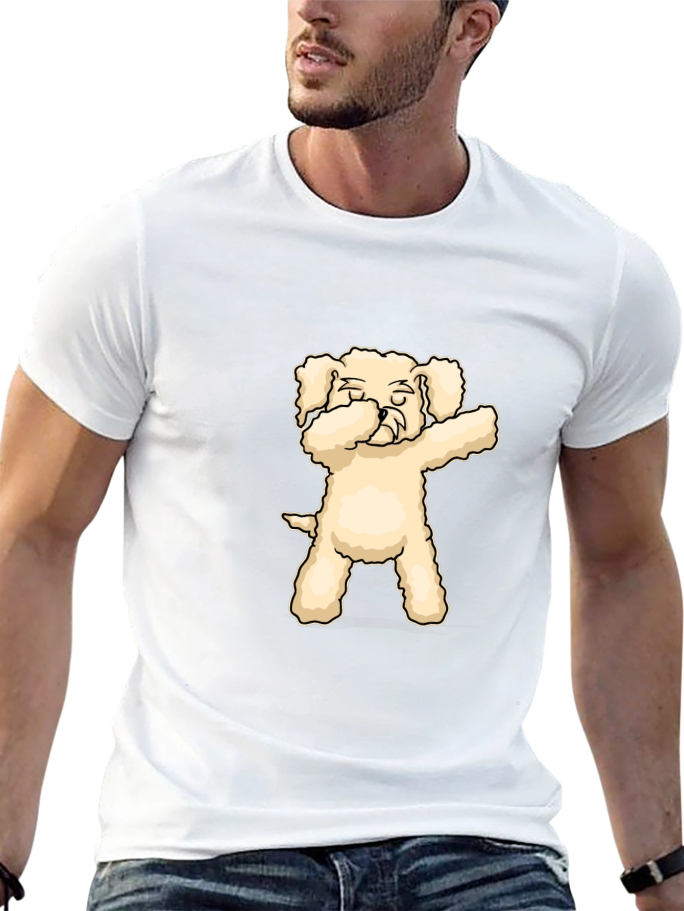 Dabbing Dog Graphic T-Shirt - Black