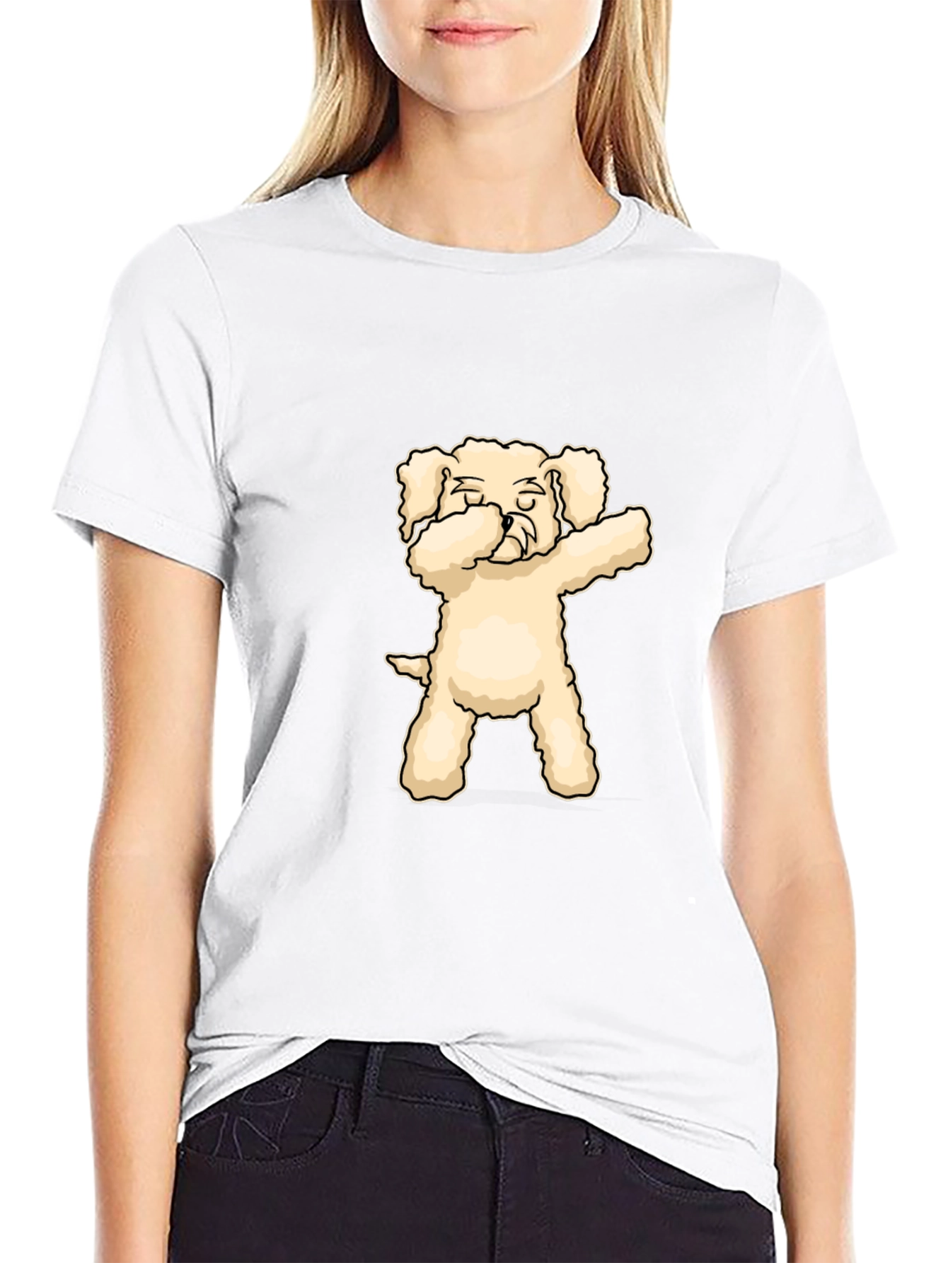 Dabbing Dog Graphic T-Shirt - Black