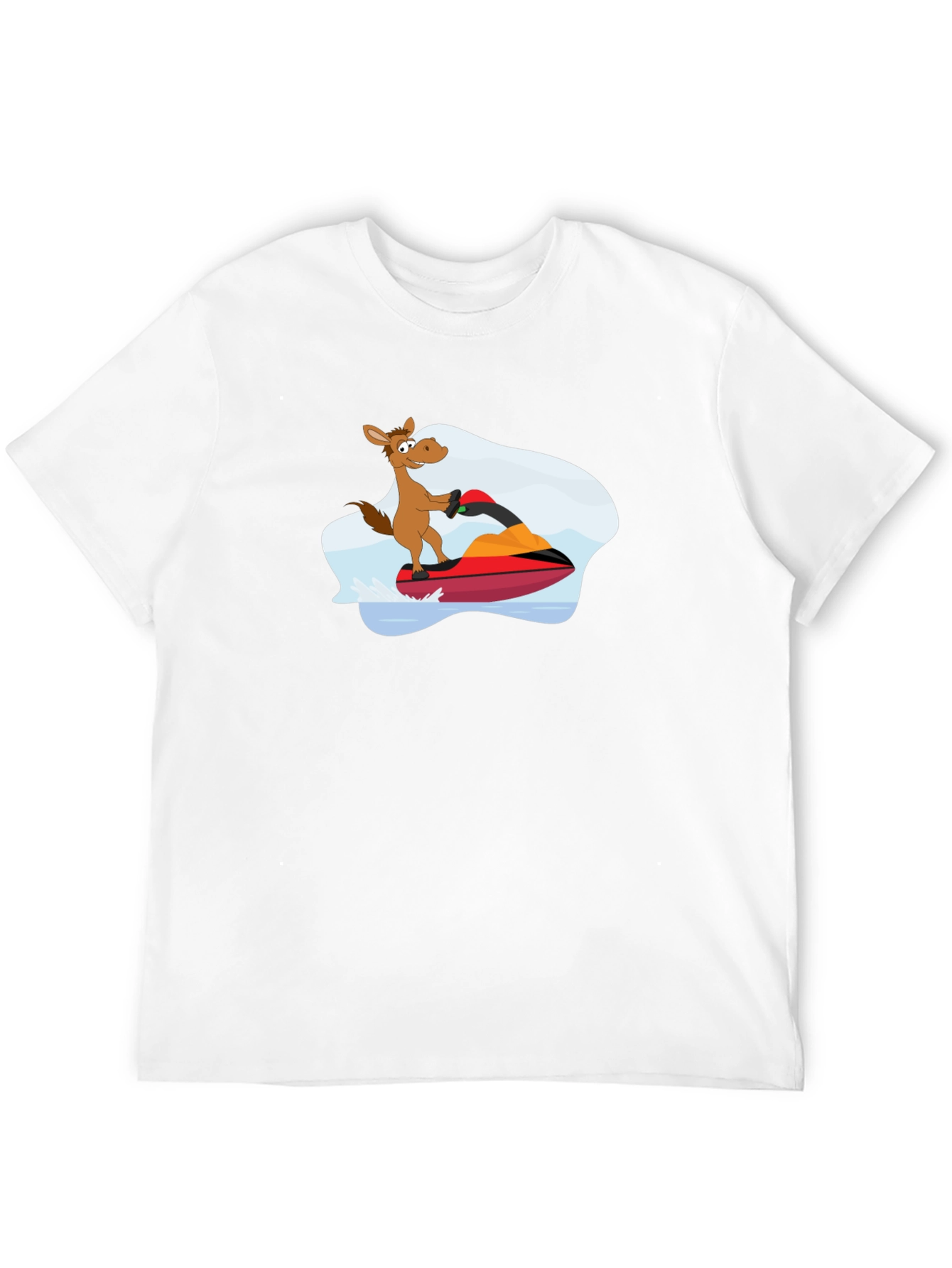 Jet Ski Horse Graphic T-Shirt - Black