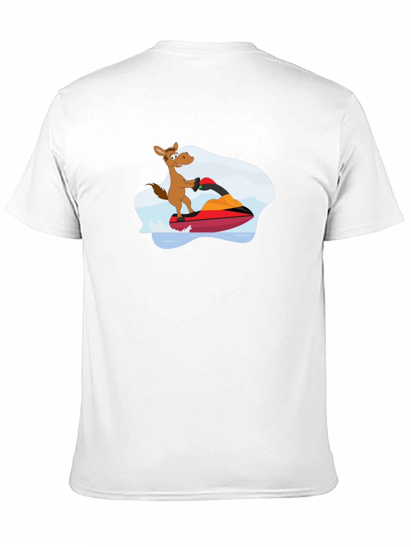 Jet Ski Horse Graphic T-Shirt - Black