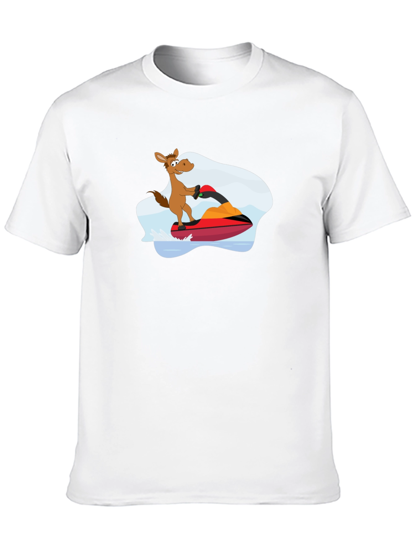 Jet Ski Horse Graphic T-Shirt - Black