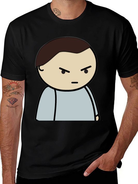 Angry Cartoon Character T-Shirt - Casual Style