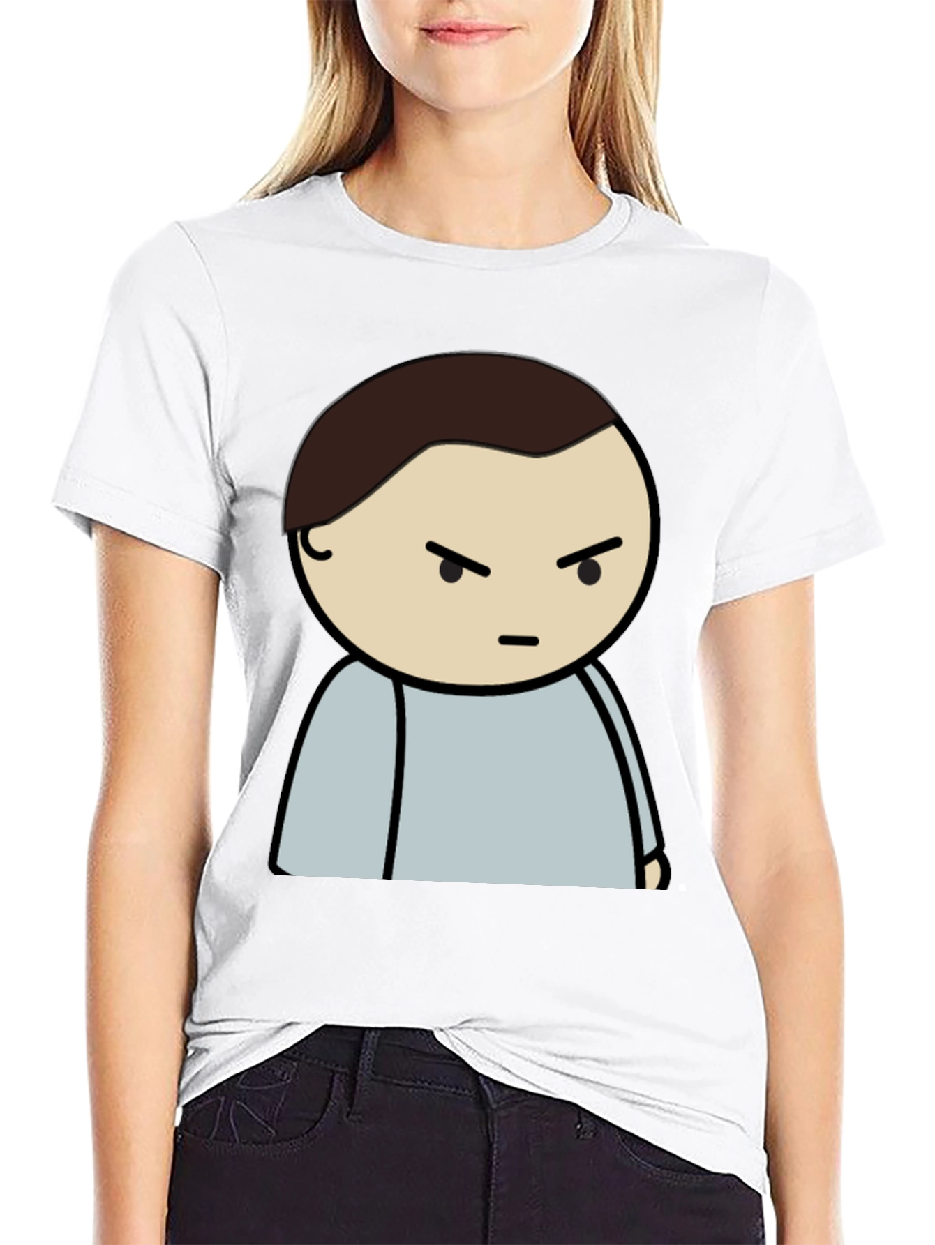 Angry Cartoon Character T-Shirt - Casual Style