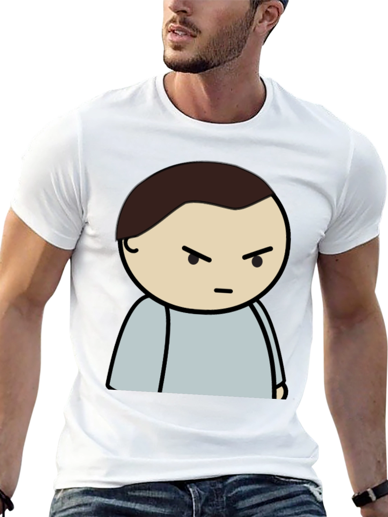 Angry Cartoon Character T-Shirt - Casual Style