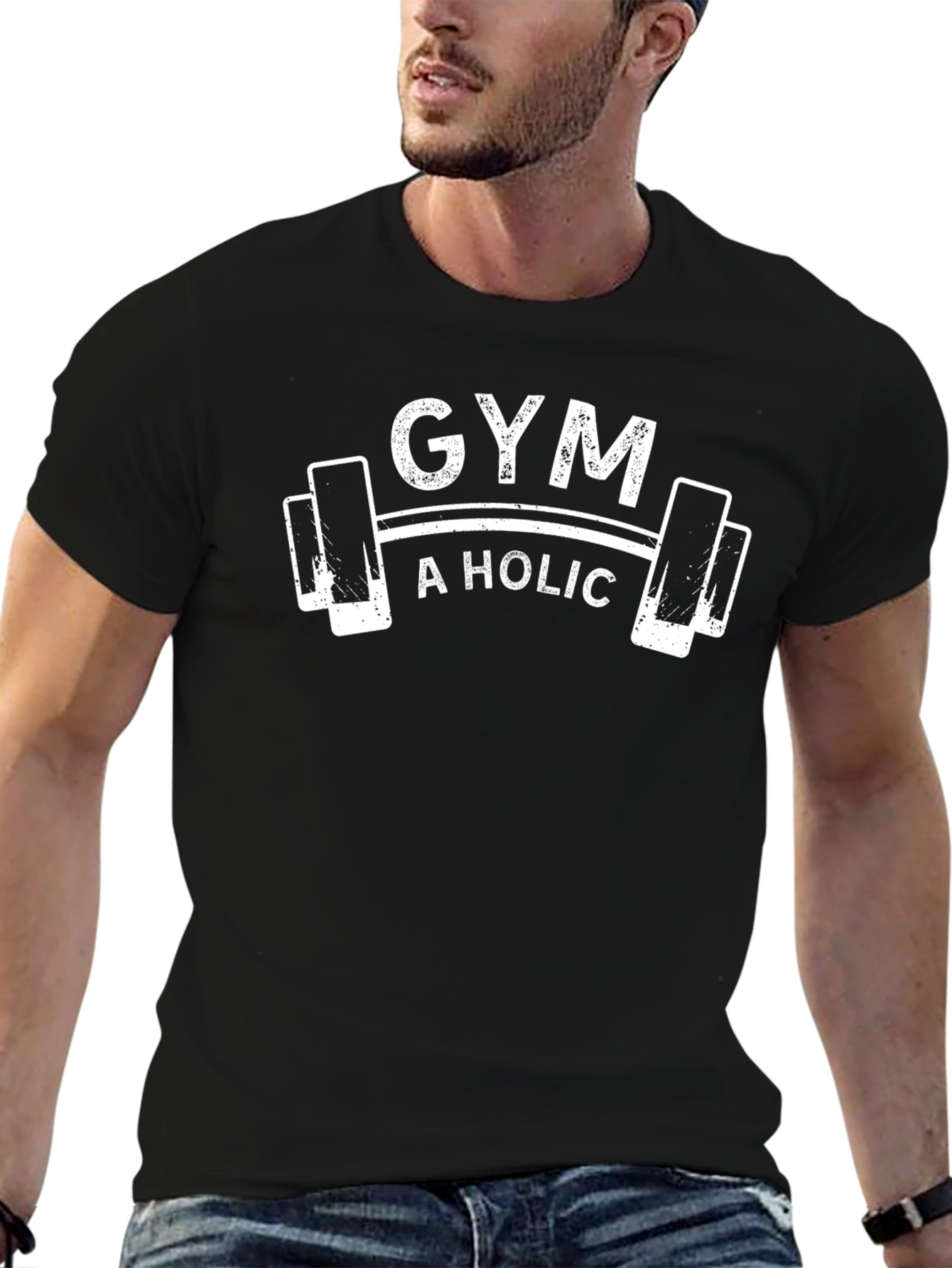 Gym A Holic T-Shirt - Black - Fitness Apparel